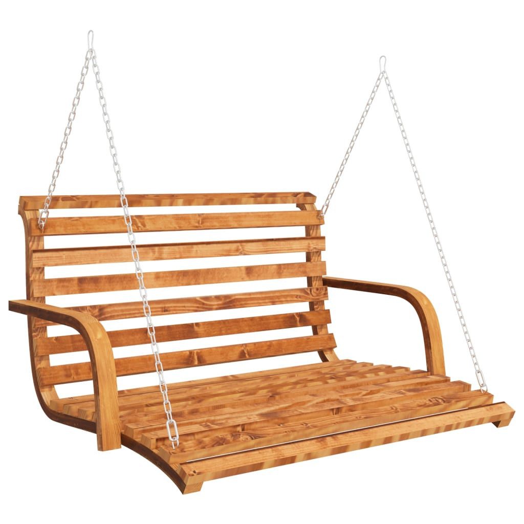 vidaXL Hollywoodschaukel Schaukelbank Bugholz Massiv mit Teak-Finish 91x130x58 cm Holz