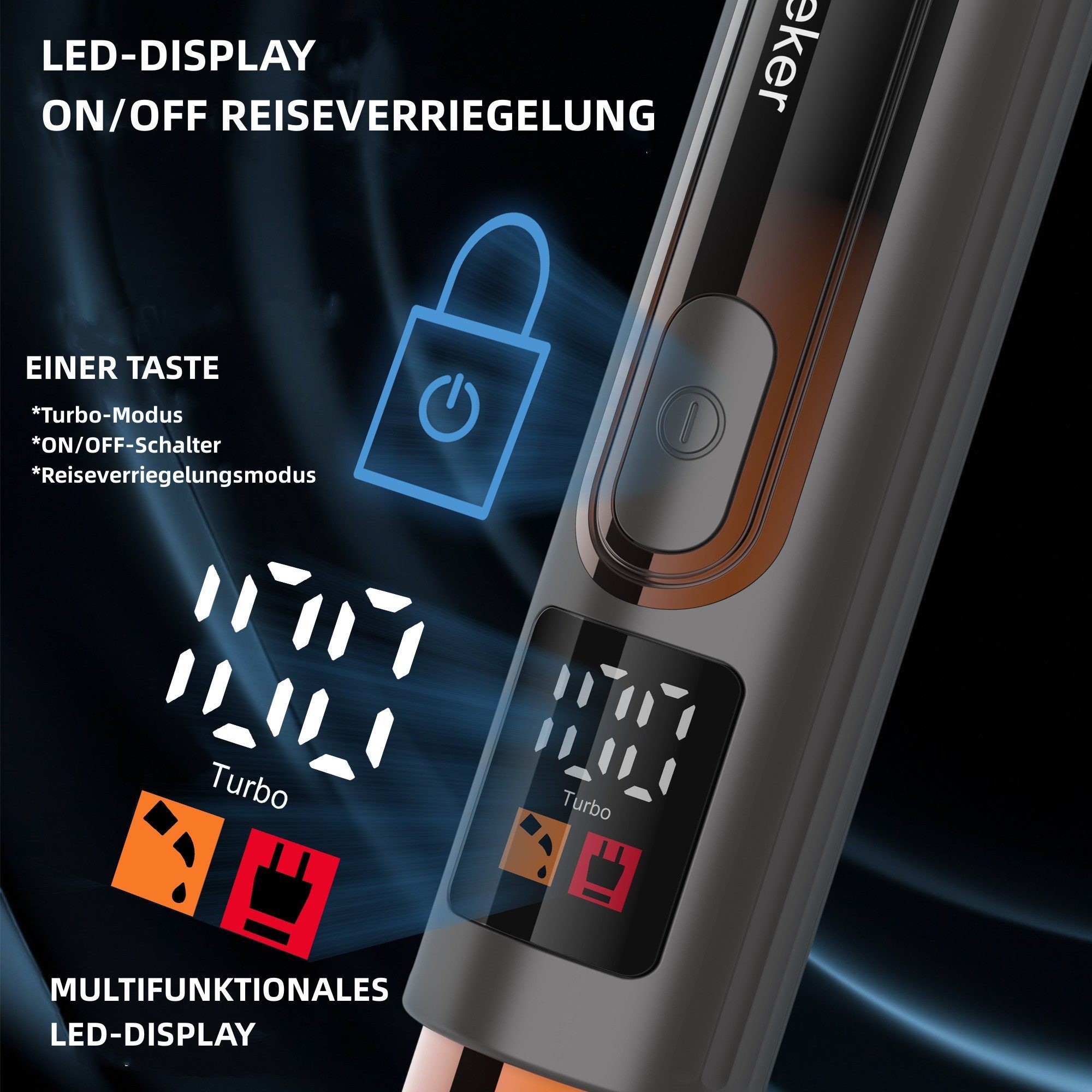 HATTEKER Körperrasierer HT-6198, Bartschneider Rasierer Nasenhaartrimmer, 4-in-1-Set