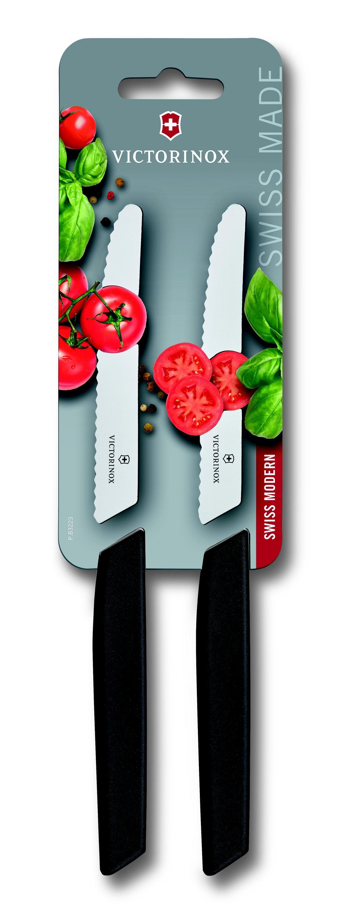 Victorinox Taschenmesser Swiss Wellens.,Blister,schw. 2-teilig, Modern Tomaten- Tafelm., &