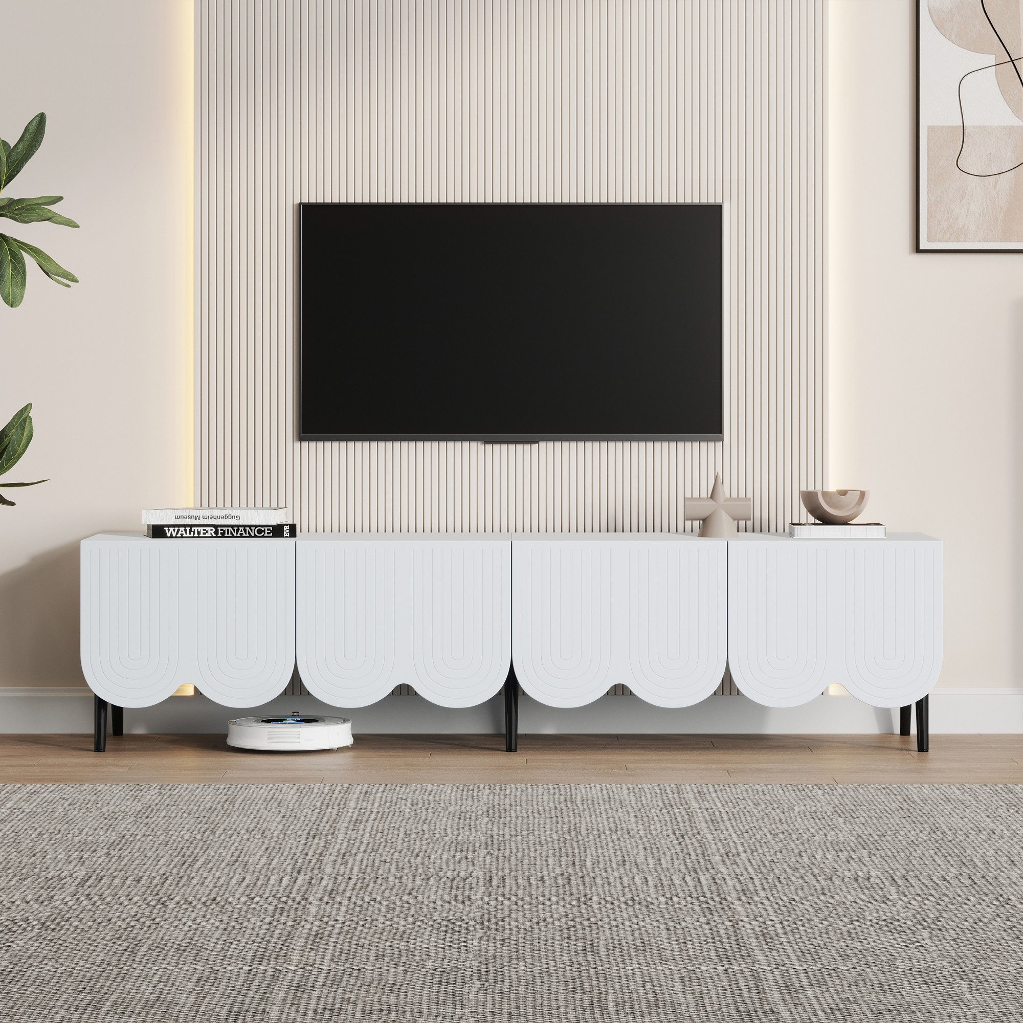 MODFU Lowboard mit Schwarzes Metallbein (TV-Board, Fernsehtisch, TV-Ständer günstig online kaufen