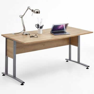 Lomadox Schreibtisch COLUMBUS-10, Büro-Winkelschreibtisch 160x160cm in Alteiche Nb. - : 240x75x240 cm