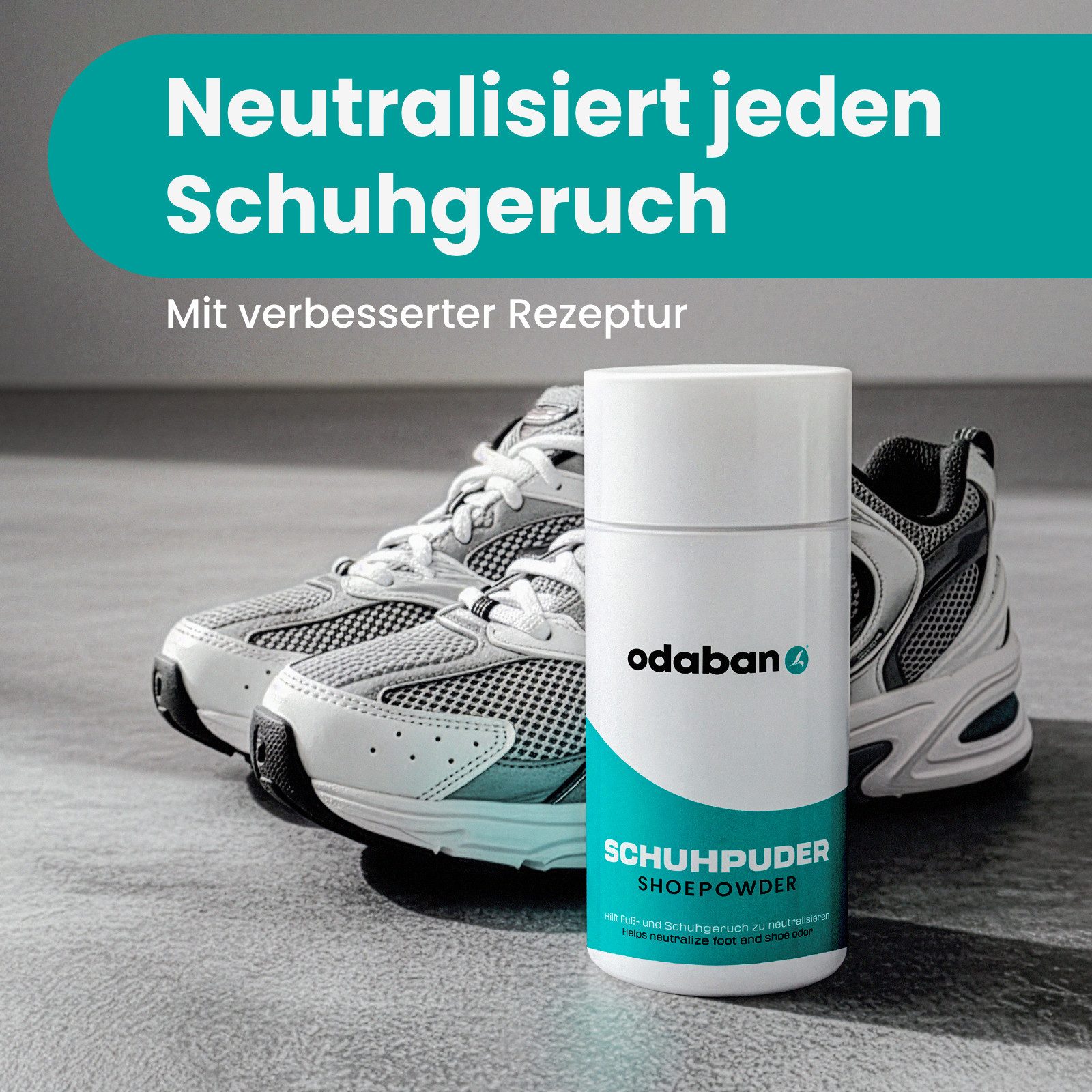Odaban Schuhdeo odaban® antibakterielles Schuhdeo, neutralisiert Schuhgeruch 50g (1-St), Schuhdeo, neutralisiert Schugeruch, Fussdeo, Fussgeruch