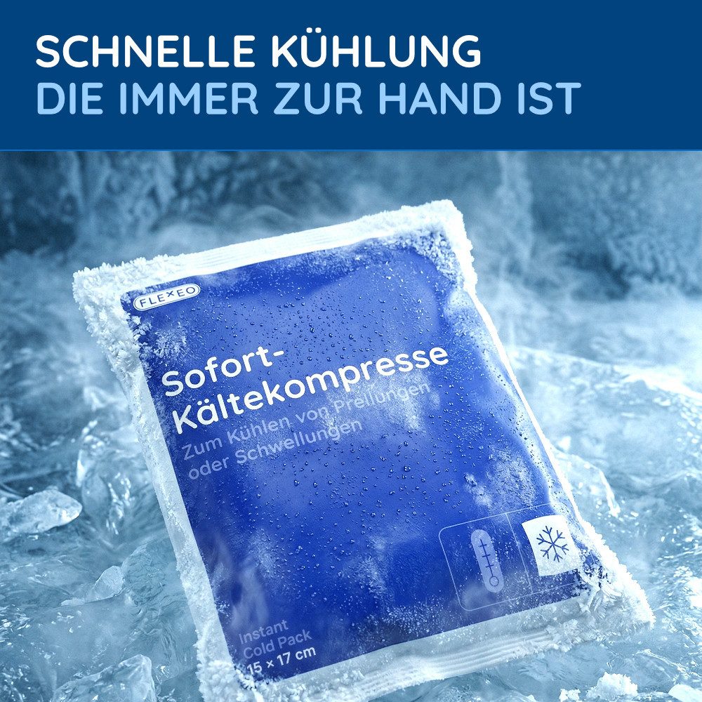 FLEXEO Kalt-Warm-Kompresse Sofort Kältekompresse, 40-tlg., Kühlakku Kühlpad 15x17cm