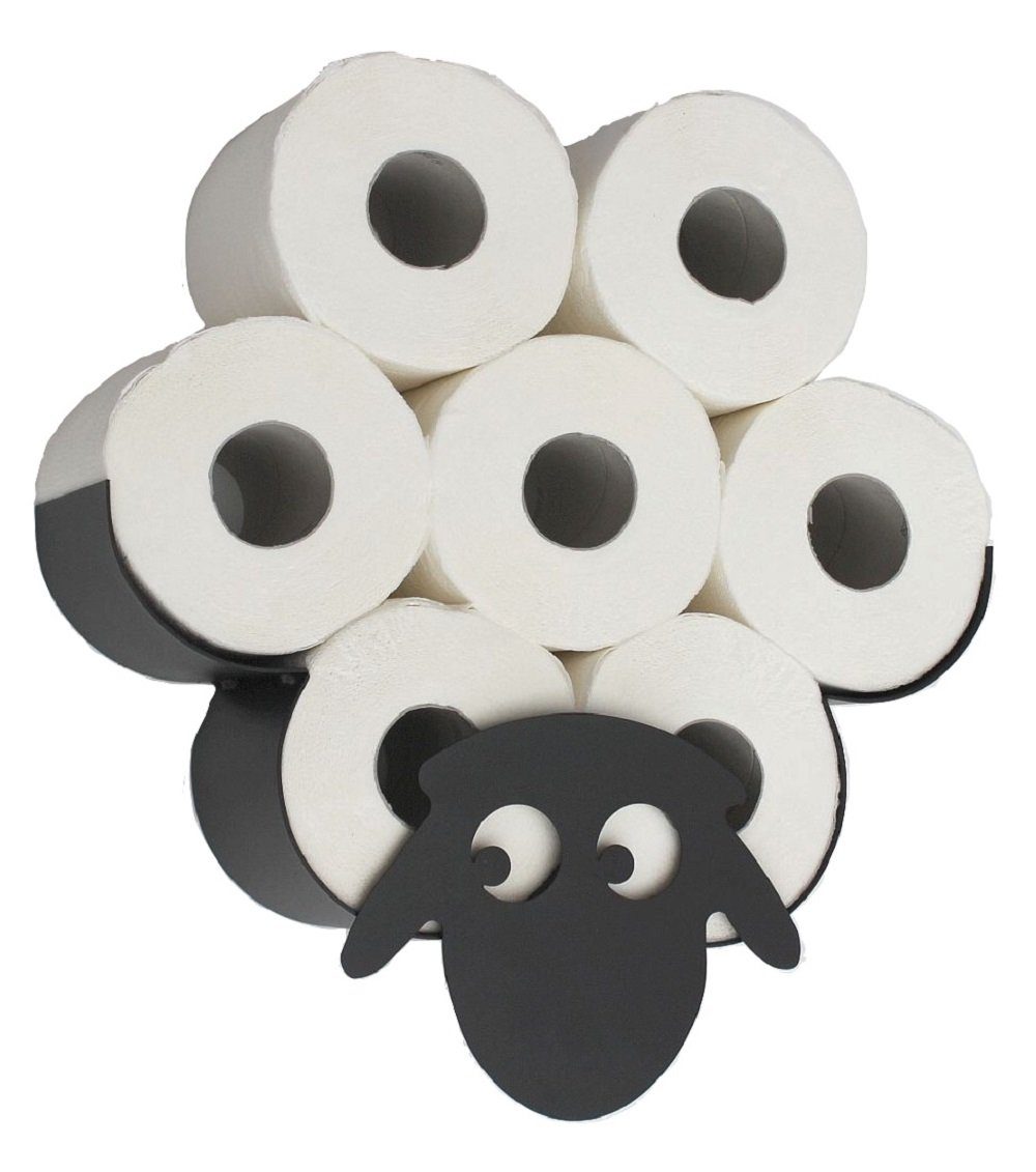 DanDiBo Toilettenpapierhalter DanDiBo Toilettenpapierhalter Schaf Wand Schwarz Metall Toilettenrollenhalter WC Rollenhalter Ersatzrollenhalter Klopapierhalter