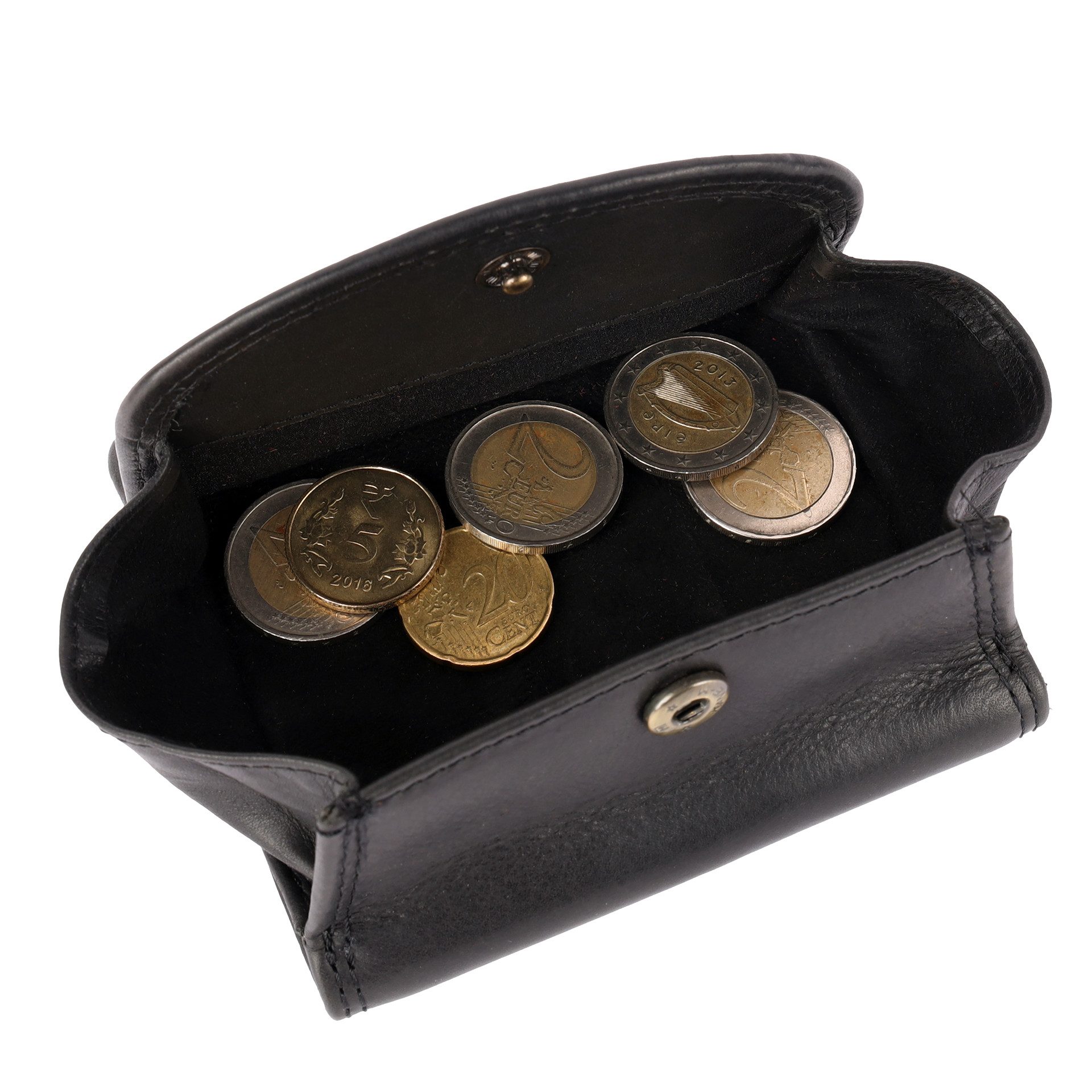 Benthill Geldbörse Klein Echt Leder Wiener Schachtel Portemonnaie Minibörse RFID Schutz, RFID-Schutz Kartenfächer Münzfach Reißverschlussfach