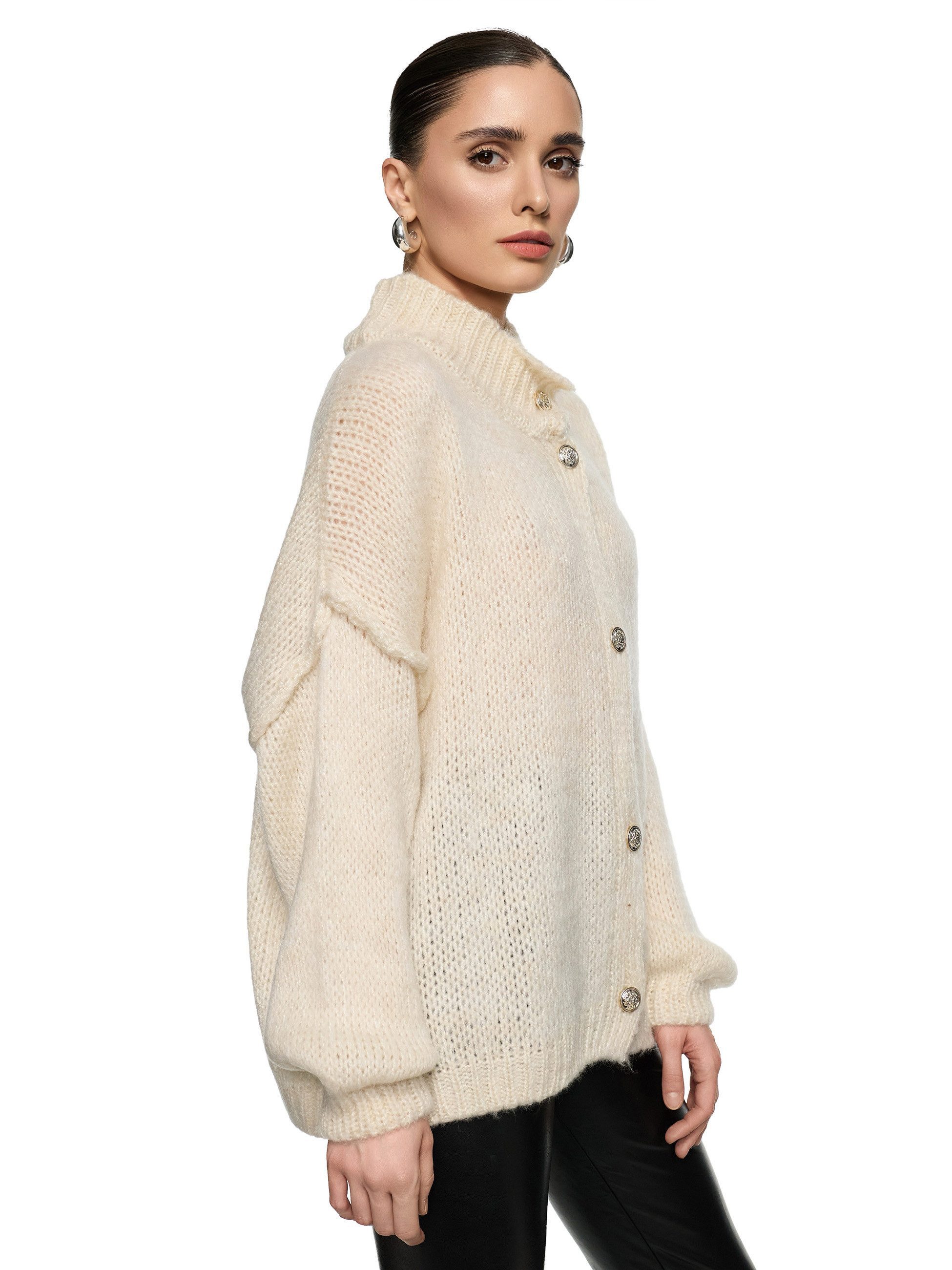 Worldclassca Cardigan WORLDCLASSCA Damen Cardigan Oversize Strickjacke mit Knöpfen Fashion Neue Kollektion - Stilvolle und gemütliche Strickmode für Damen