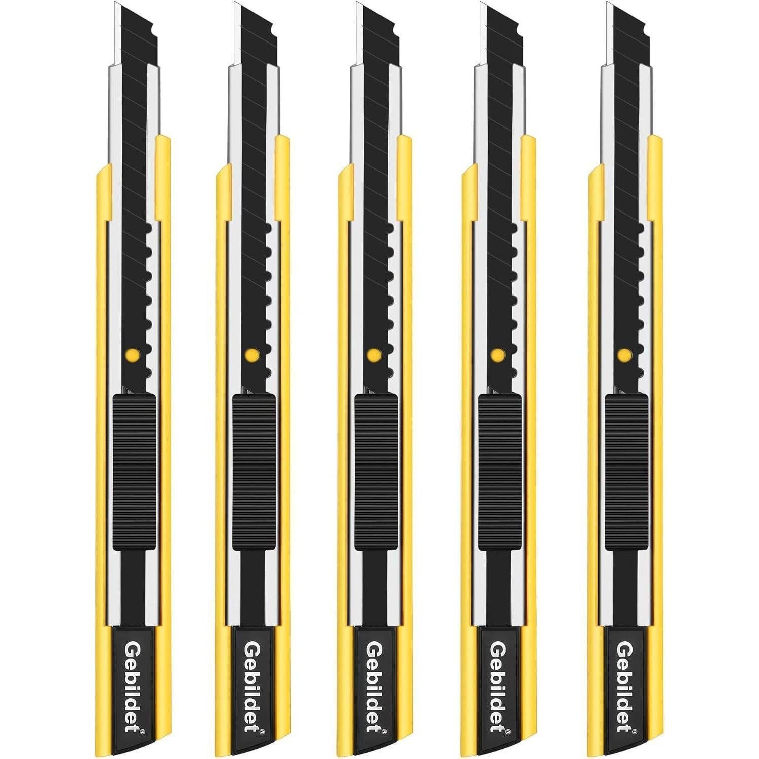 LuxusKollektion Cuttermesser Abbrechklingenmesser Gelb 9mm 5Stück