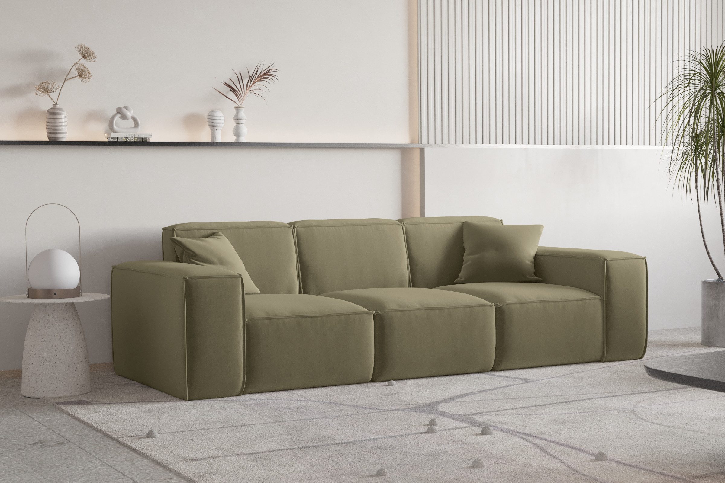 Fun Möbel Polstergarnitur Sofaset Designersofa CELES Premium 3-2-1 in Stoff, (inkl. 5 Zierkissen, Sofaset Designersofa CELES PREMIUM 3-2-1 in Stoff)