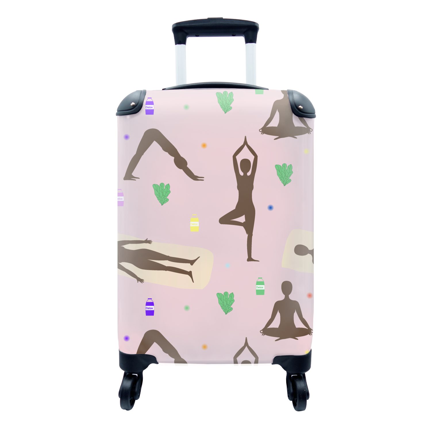 MuchoWow Handgepäckkoffer Yoga - Zen - Verhaltensmuster, 4 Rollen, Reisetasche mit rollen, Handgepäck für Ferien, Trolley, Reisekoffer | Handgepäck-Koffer