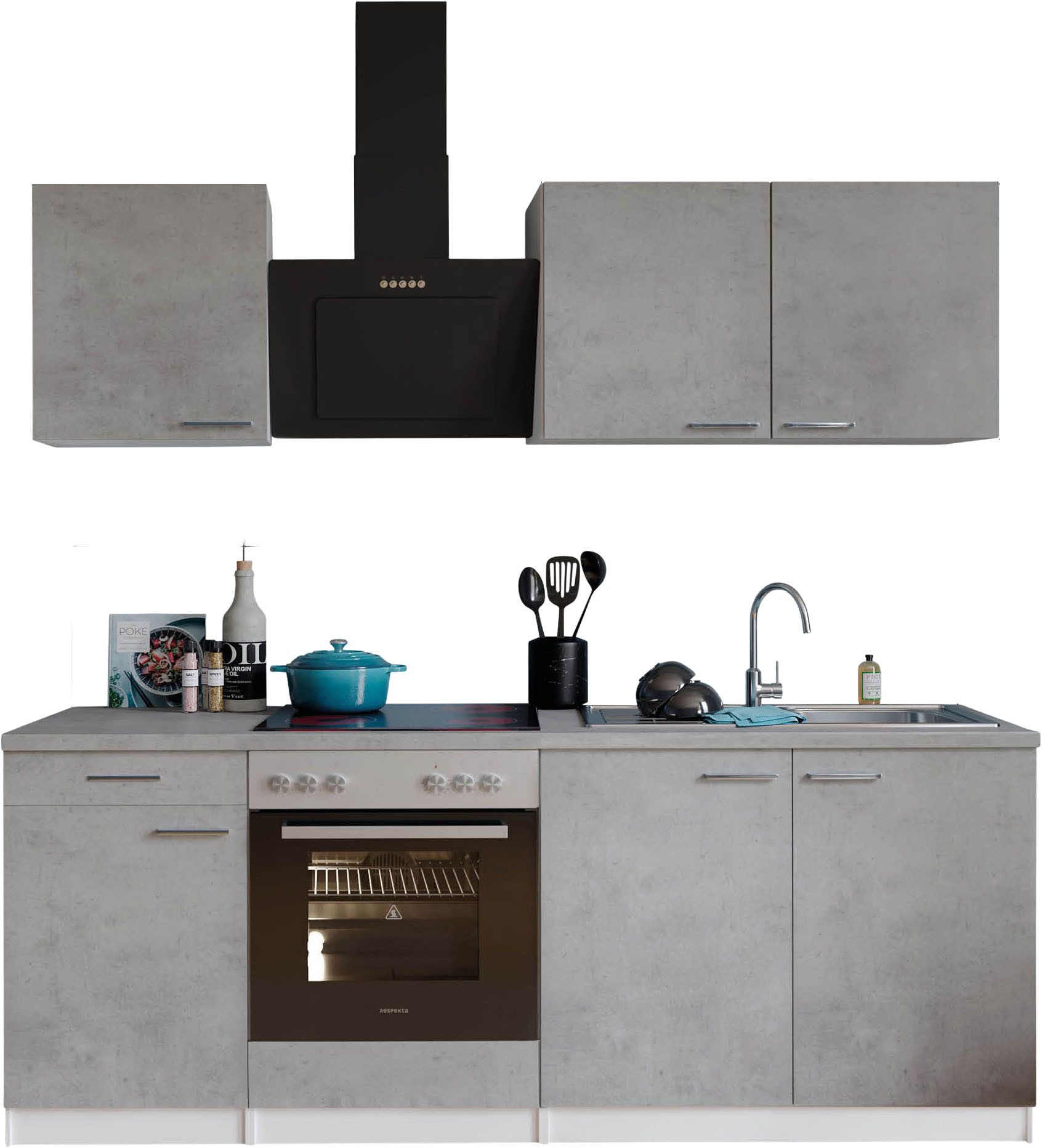 RESPEKTA Küche Malia, Breite 210 cm, 85 cm Arbeitshöhe, in exklusiver Konfiguration für OTTO