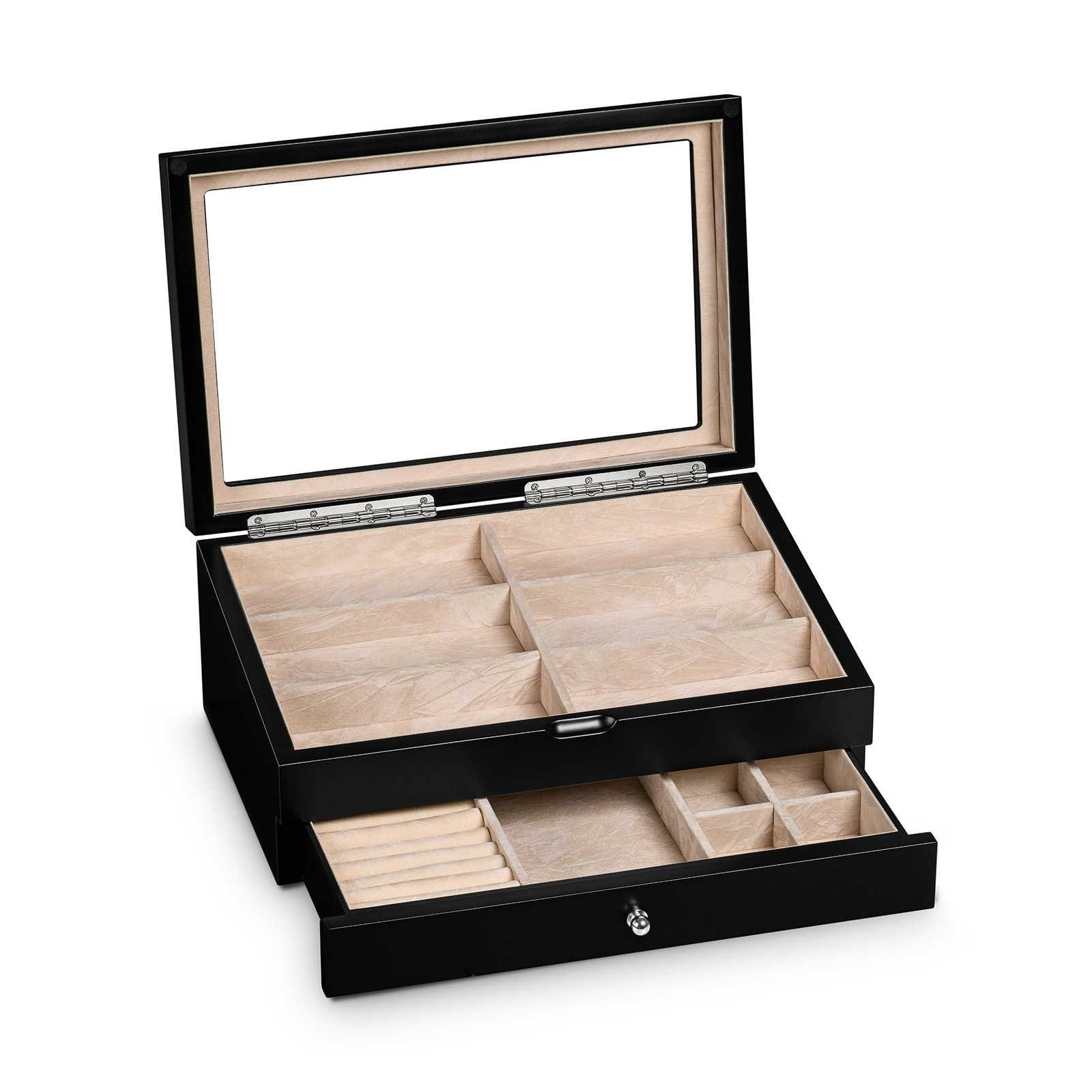 Ferocase Brillenetui für 6 Brillen – Edle Brillenbox und Schmuckbox, Organizer für Brillen, und Schmuck, Modell FC932BK