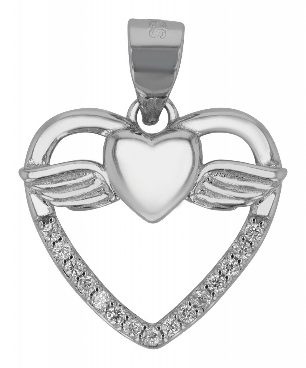 Adelia´s Kettenanhänger trendiger Herz Anhänger aus 925 Sterling Silber