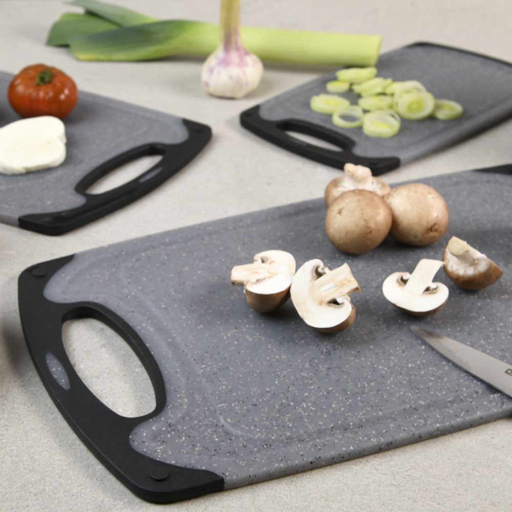 KESPER® Schneidebrett mit Saftrille und Antirutsch, Kunststoff, (Set, 3-St), 3 verschiedene Größen – Bild 4 von 5