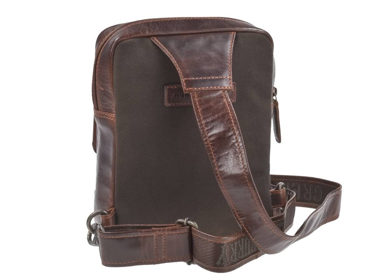 Greenburry Umhängetasche "Rugged" Crossbody Bag Herren Leder 19x24cm teak braun, Crossbag, Eingurtrucksack