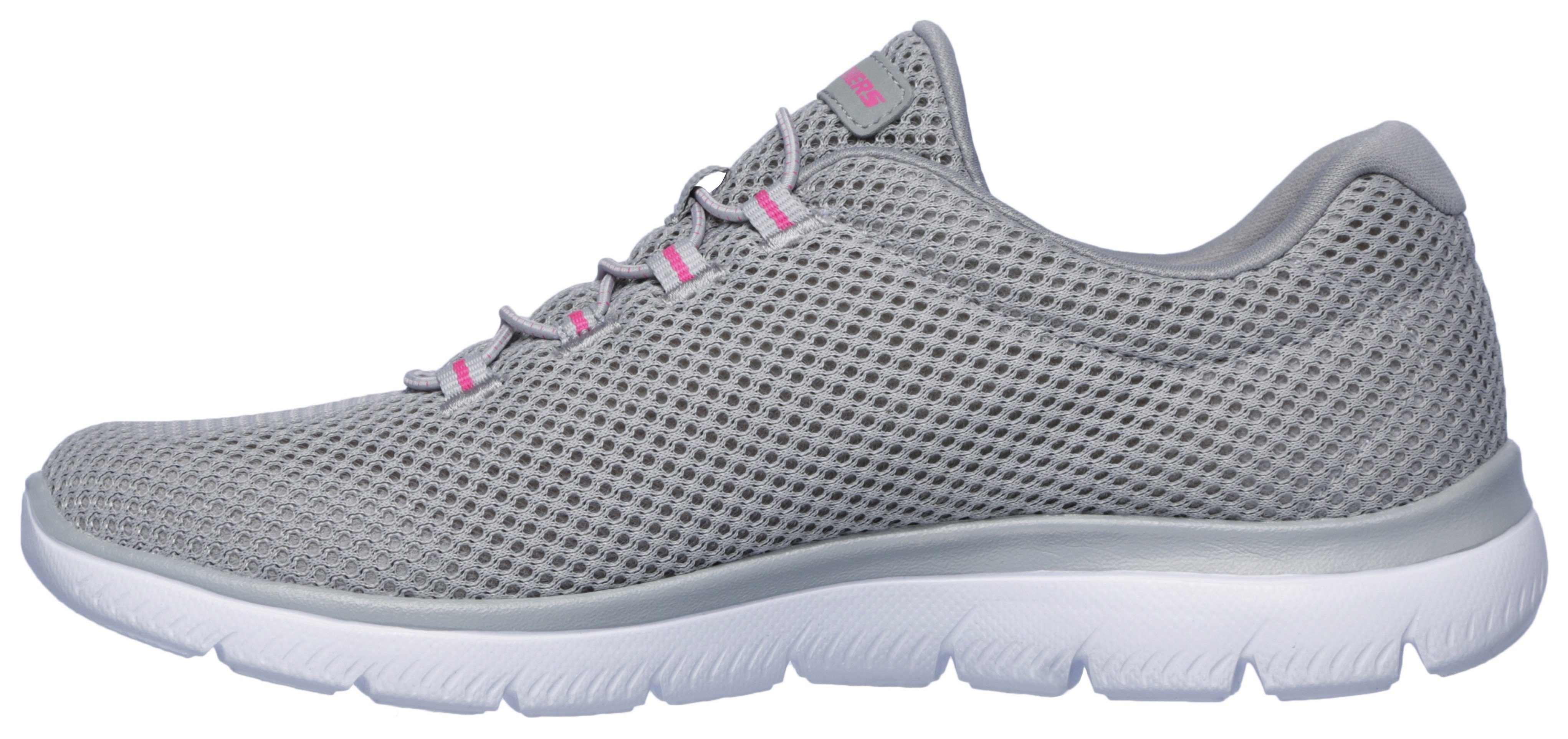 mit Slip-On Innensohle SUMMITS Sneaker Skechers grau-pink komfortabler