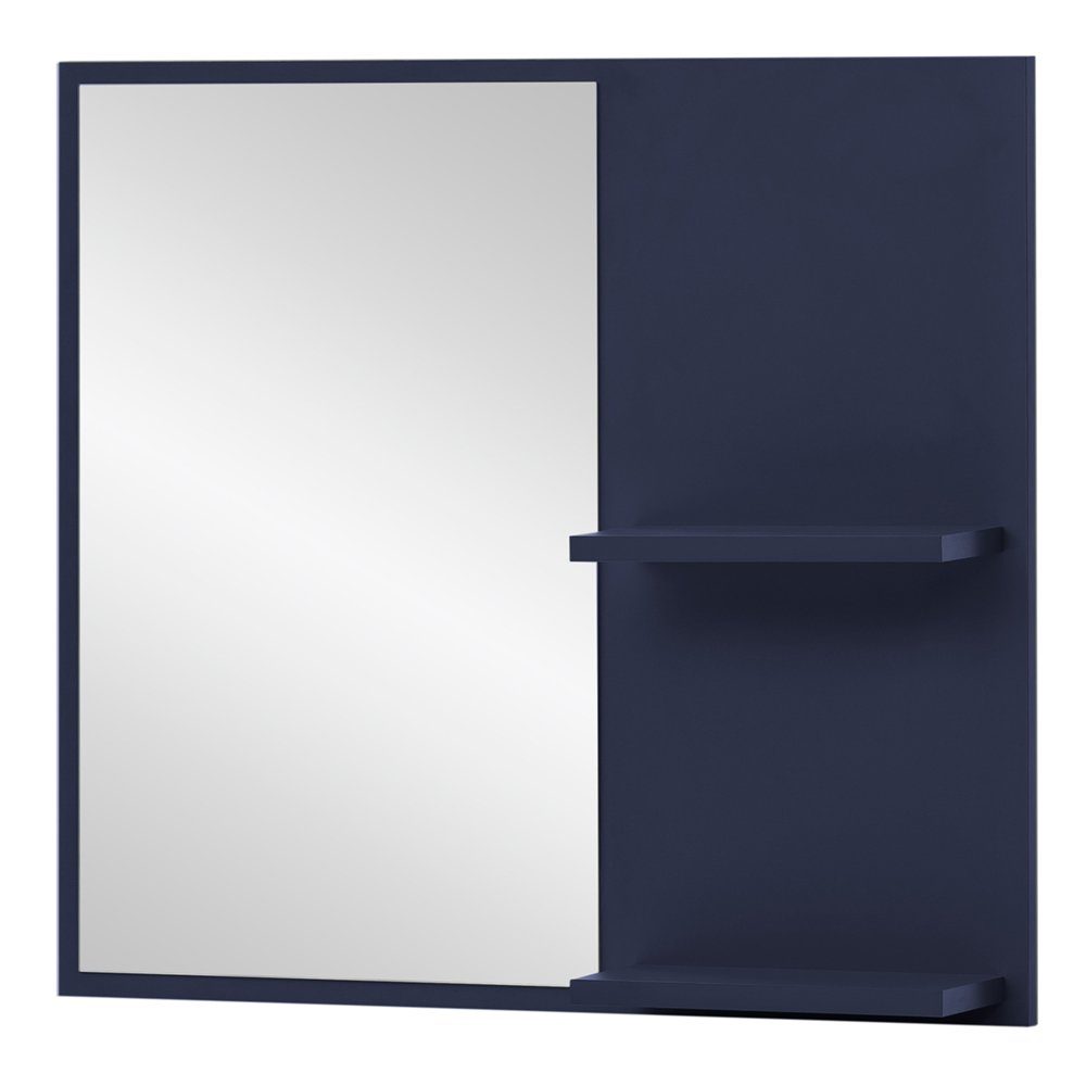 Lomadox Wandspiegel KELLA-80, Flur Spiegel Garderobenspiegel Ablage blau 67x60x12,2 cm