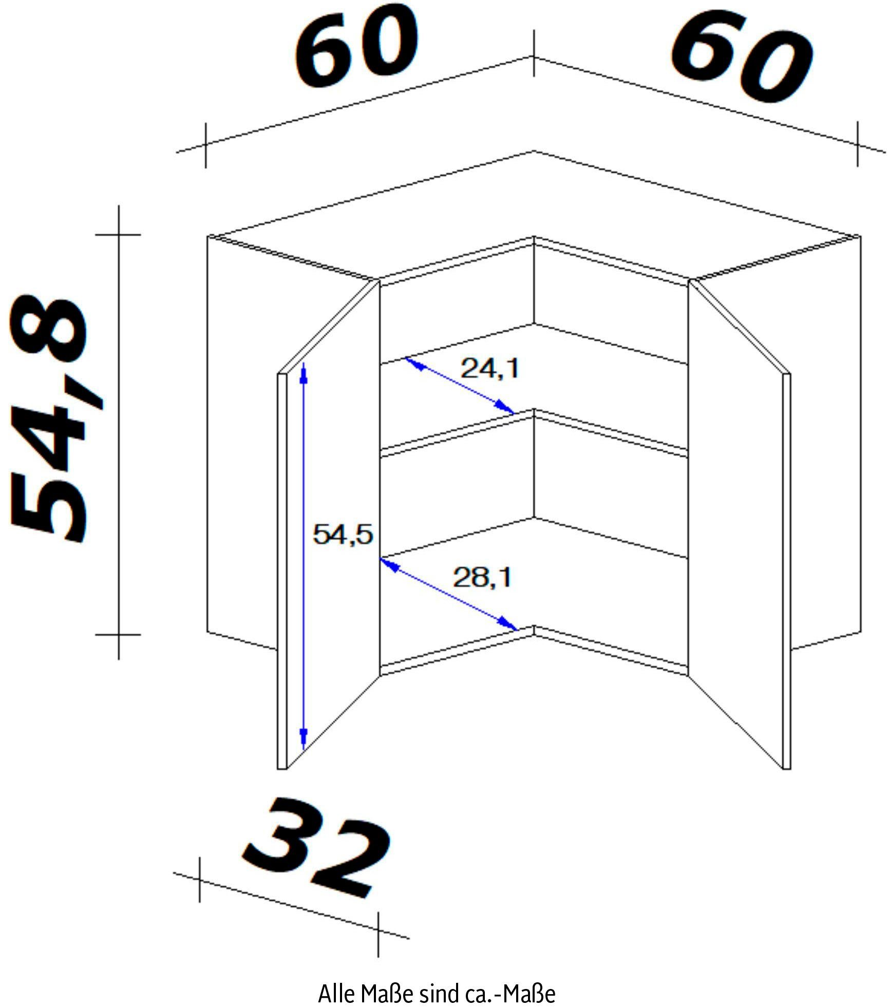 Flex-Well Eckhängeschrank Morena (B 60 x 54,8 als - H x cm 32 Ecklösung x x T)