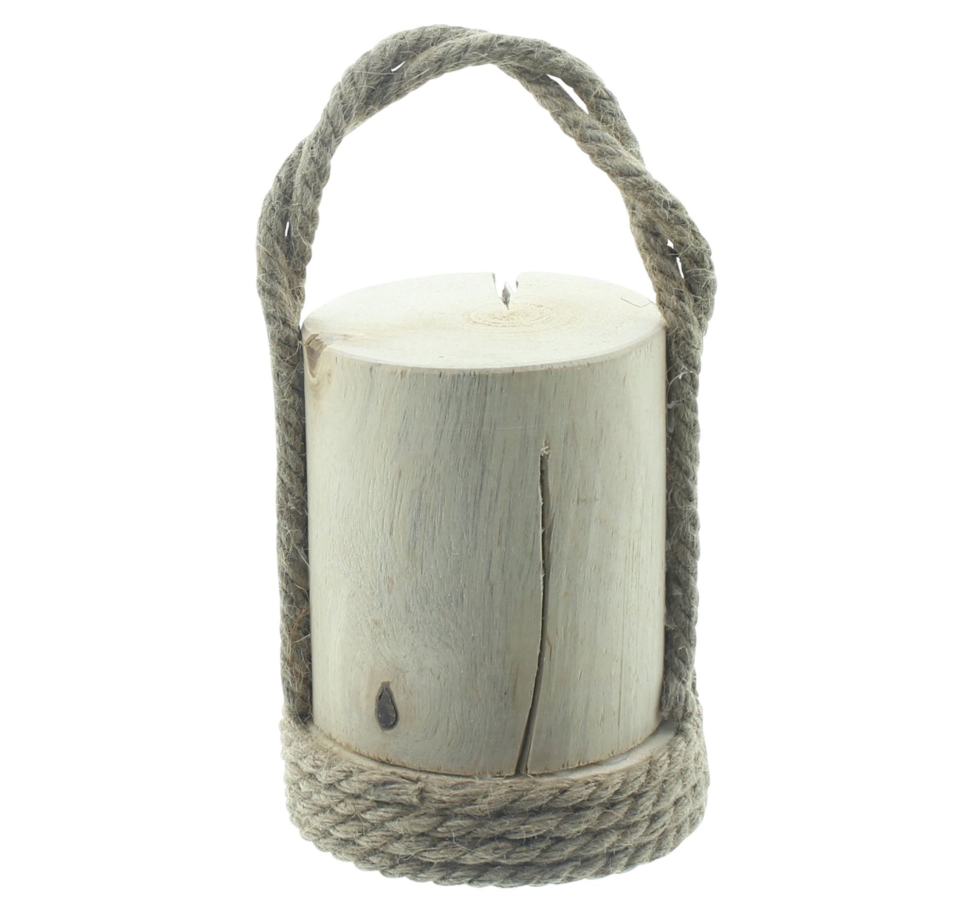 Dekoleidenschaft LED Laterne "Wood" Holzblock mit Beleuchtung, Hängelaterne Holz Laterne 14 cm hoch, LED fest integriert