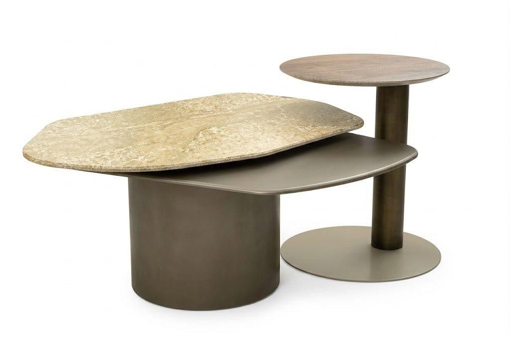 Xlmoebel Couchtisch Couchtisch Braun Beige Wohnzimmer aus Holz Modern Minimalismus (1-St., 1-tlg)