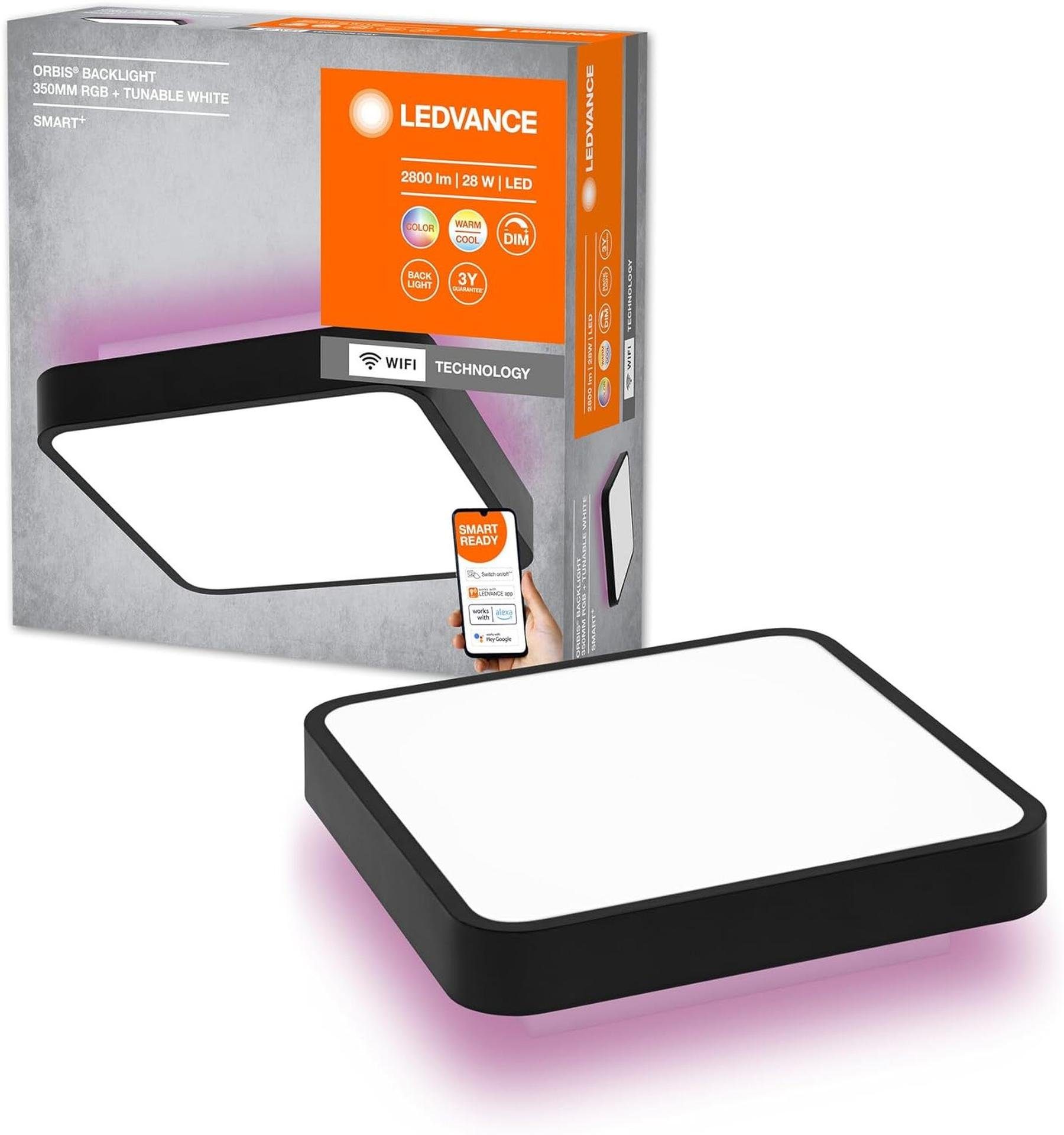 Ledvance LED Deckenleuchte Ledvance Led orbis Backlite Square Dimmbare Smart Wifi RGB 28W 2400lm, RGB, dimmbar | Deckenlampen