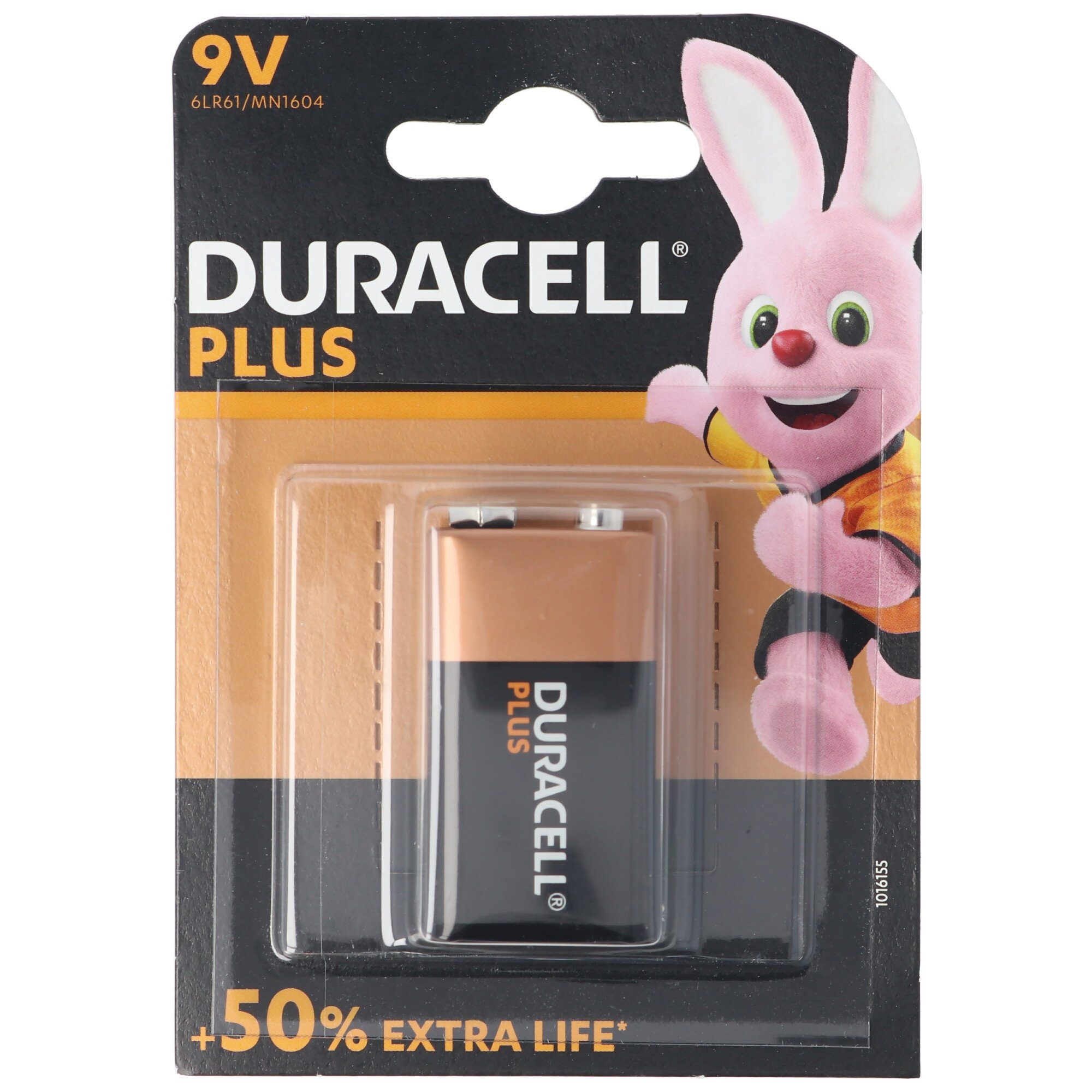 Duracell DURACELL Plus 9 Volt/6LR61 1er Pack 9V Alkaline Batterie E-Block Batterie, (9,0 V)
