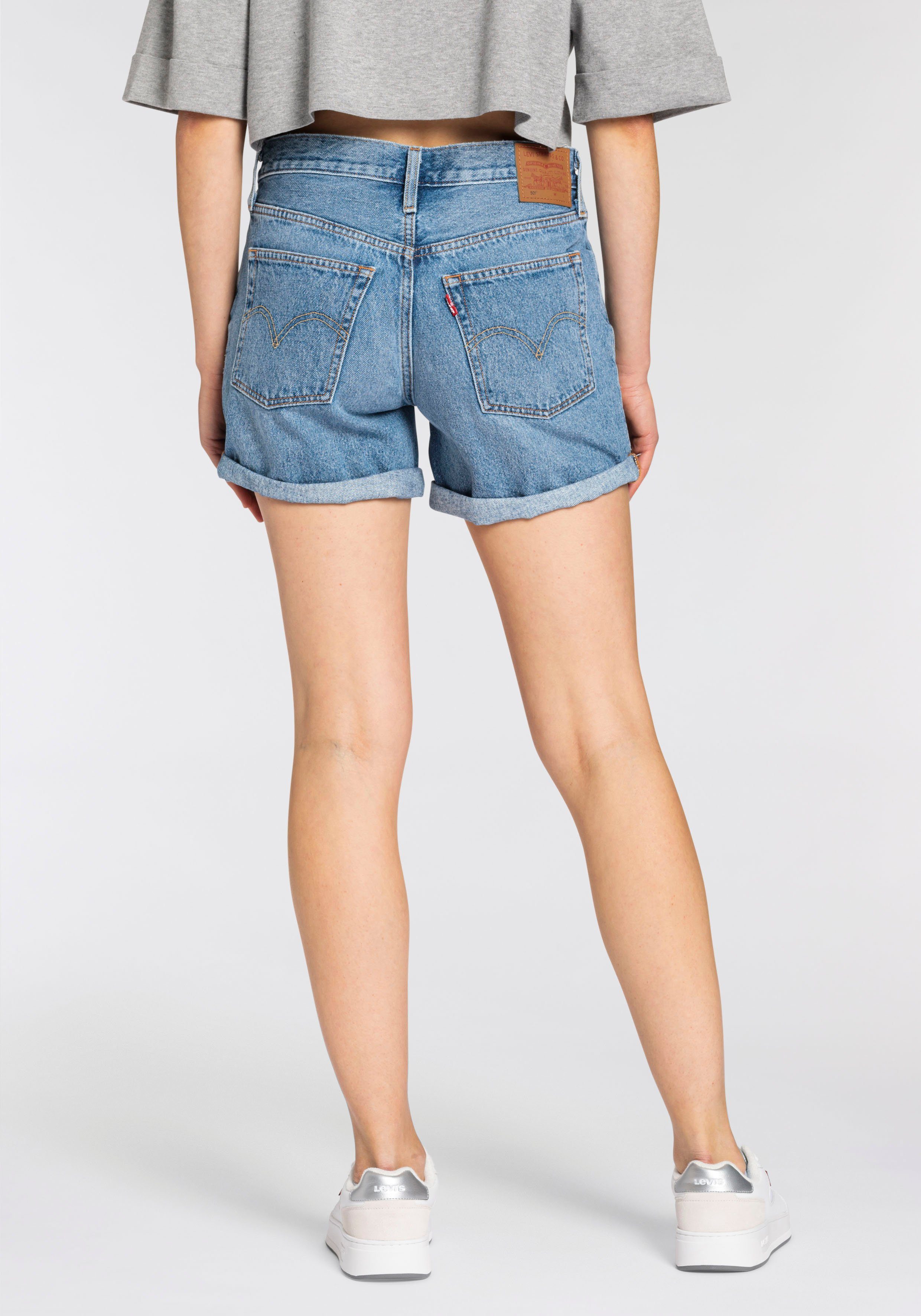 Levi's® Jeansshorts 501 Short Long Sommerhose Mit Knopfverschluss und kremp günstig online kaufen
