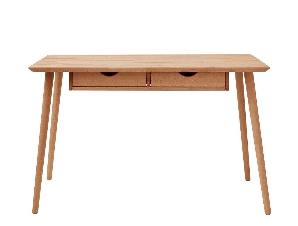 Schreibtisch Schreibtisch mit 2 Schubkästen 120cm 'Diego' Kernbuche geölt