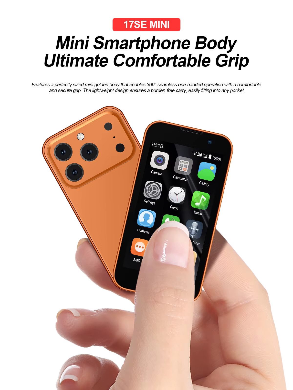 Athlix SERVO 17SE MINI 3G Mini Smartphone Android Kinder Rentner Smartphone (Dual SIM, 3G Mobilfunk, Android 9)