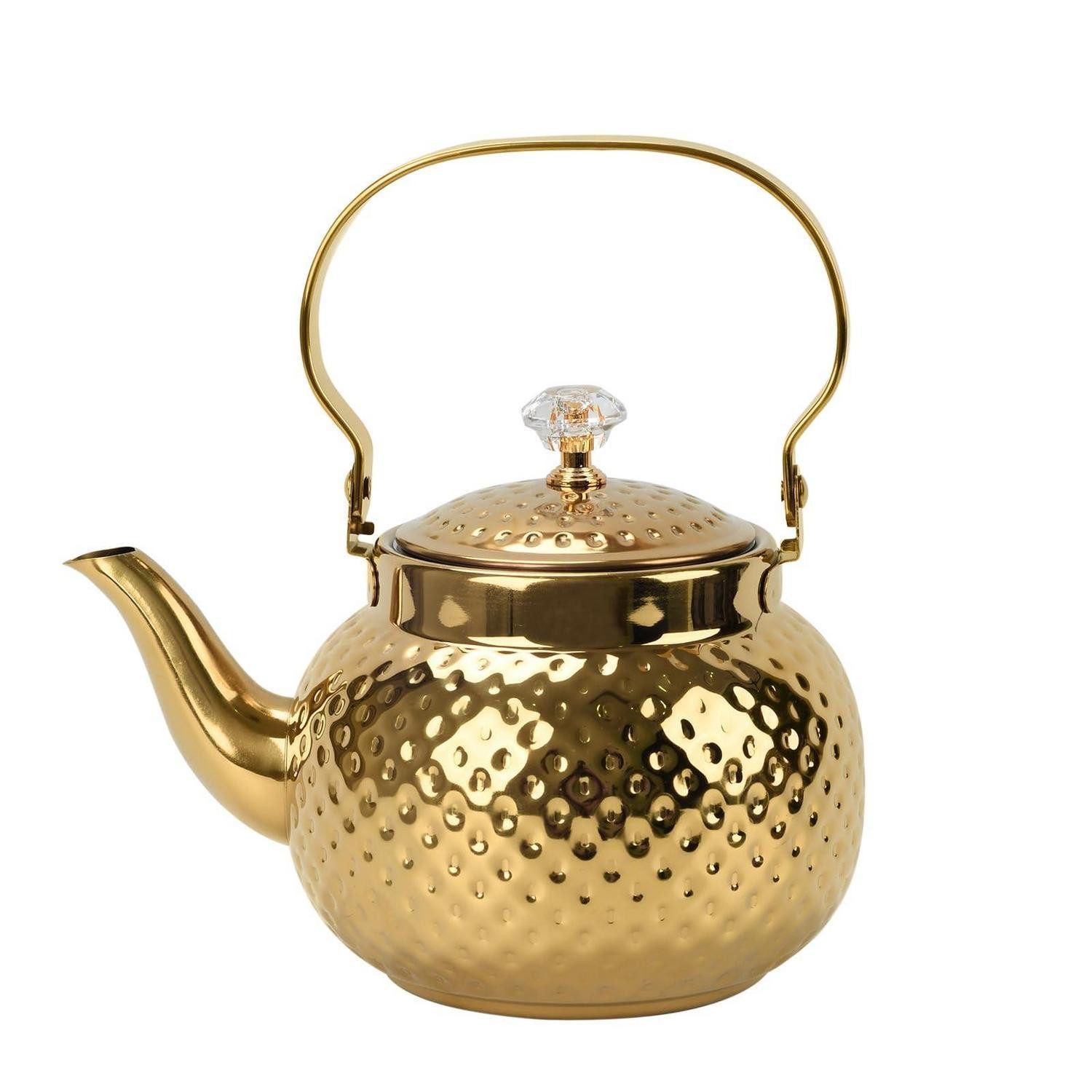 LuxusKollektion Teekanne Teekanne gehämmert Gold 1.2L Edelstahl