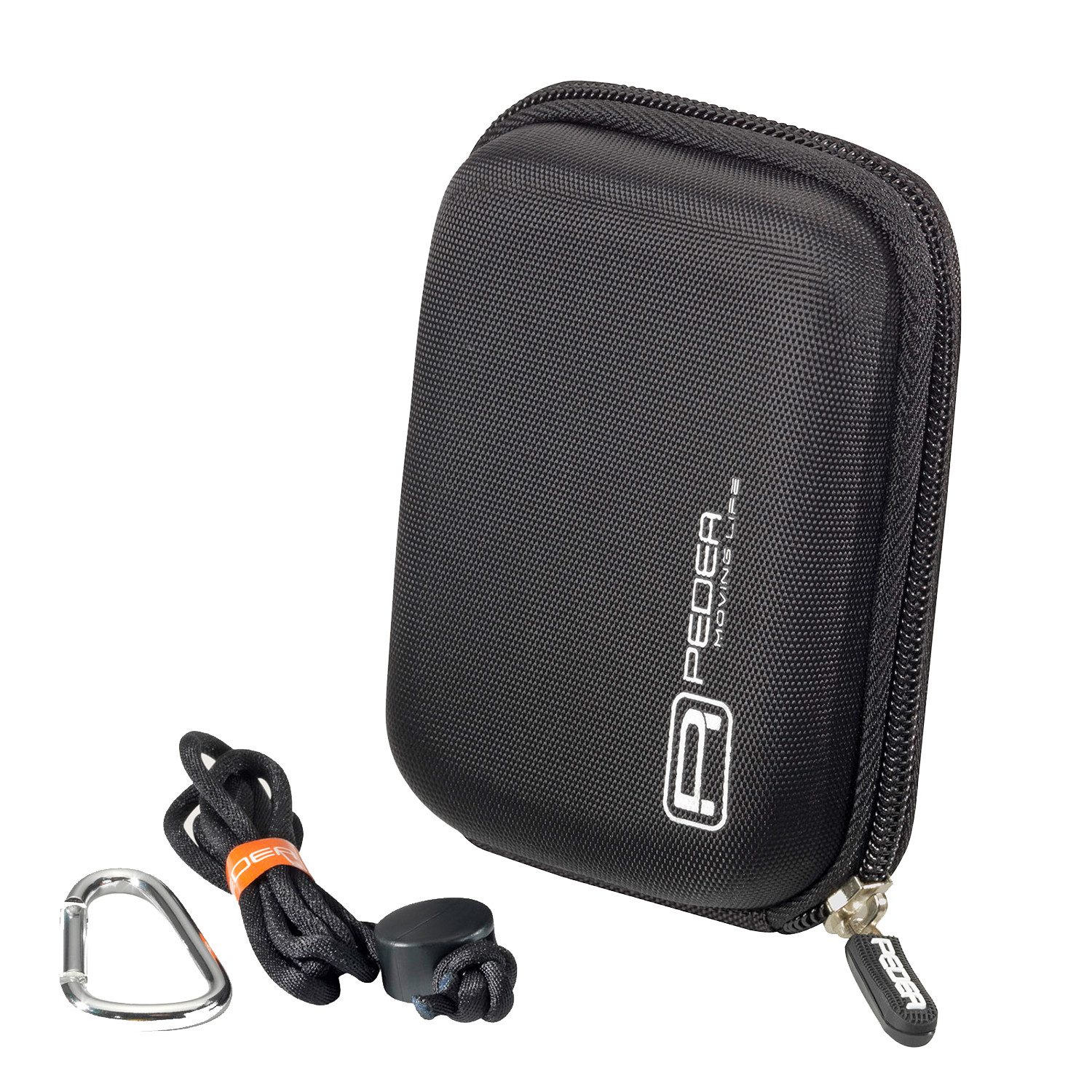 PEDEA Kameratasche Hardcase für Digitalkamera Kompaktkamera & Action Cams, Hardcase Schale, wasserabweisend, Zubehörfach, Karabine & Umhängeband