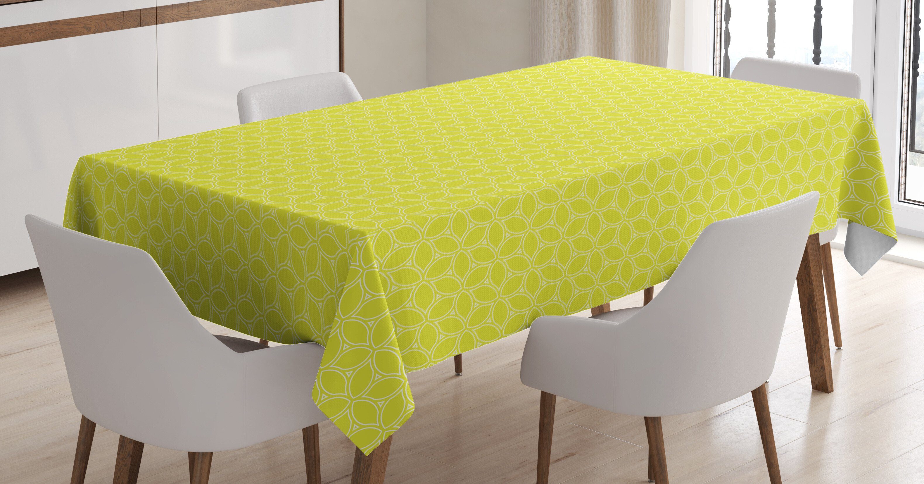 Abakuhaus Tischdecke Farbfest Waschbar Für den Außen Bereich geeignet Klare Farben, Geometrisch Zusammenfassung Juicy Zitronen
