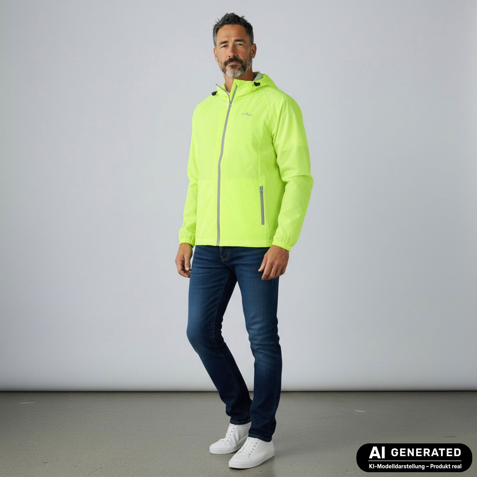 Blue Wave Funktionsjacke Fabian Herren Regenjacke - Wander- & Fahrradjacke inklusive Packsack Wasserdicht, Winddicht, Atmungsaktiv, Verschweißte Nähte, Mesh-Futter
