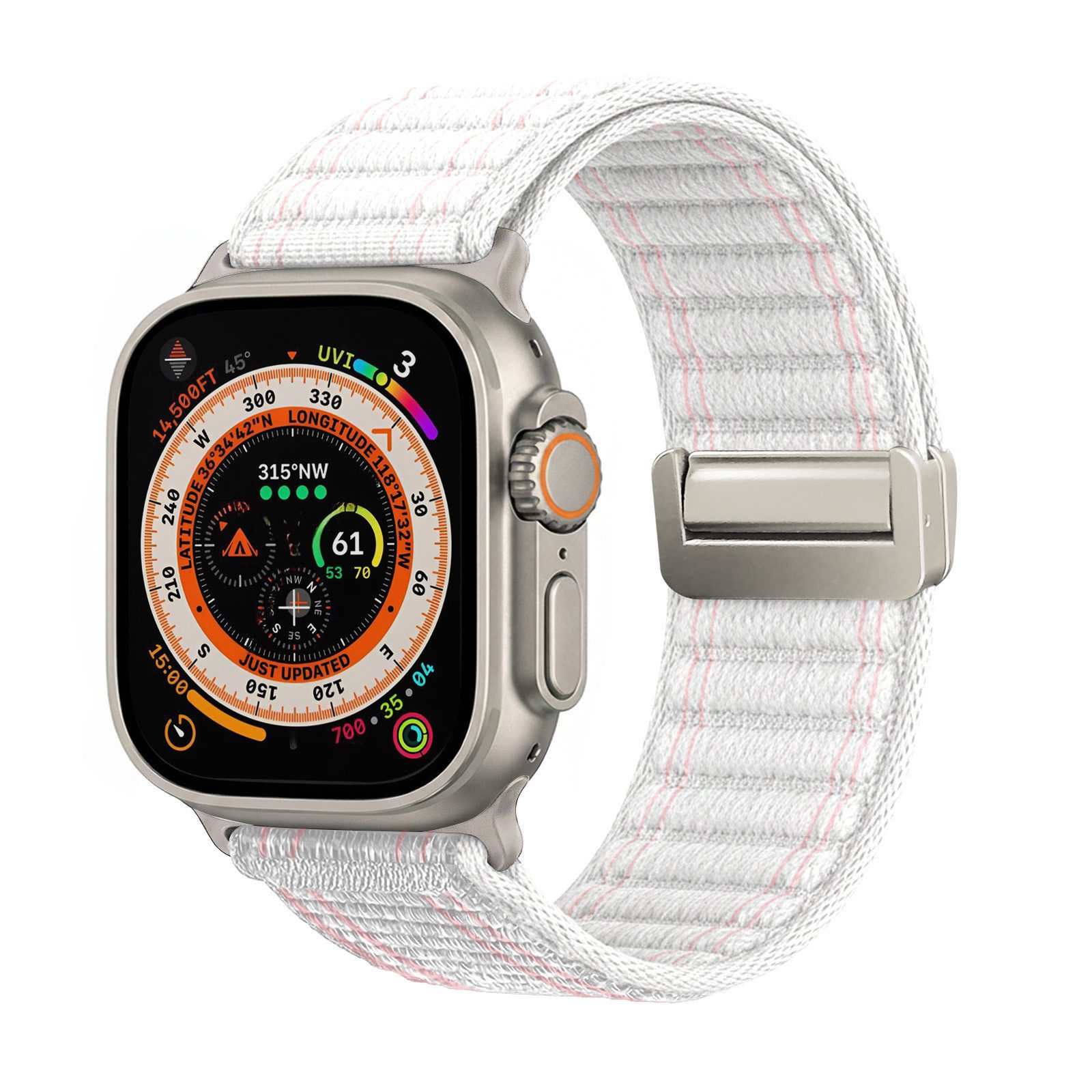 Tec-Expert Smartwatch-Armband für Apple Watch Ultra 3 49 mm Armband Ersatz Wechsel Band, Nylon Textil mit Magnetverschluss, stufenlos Verstellbar atmungsaktiv