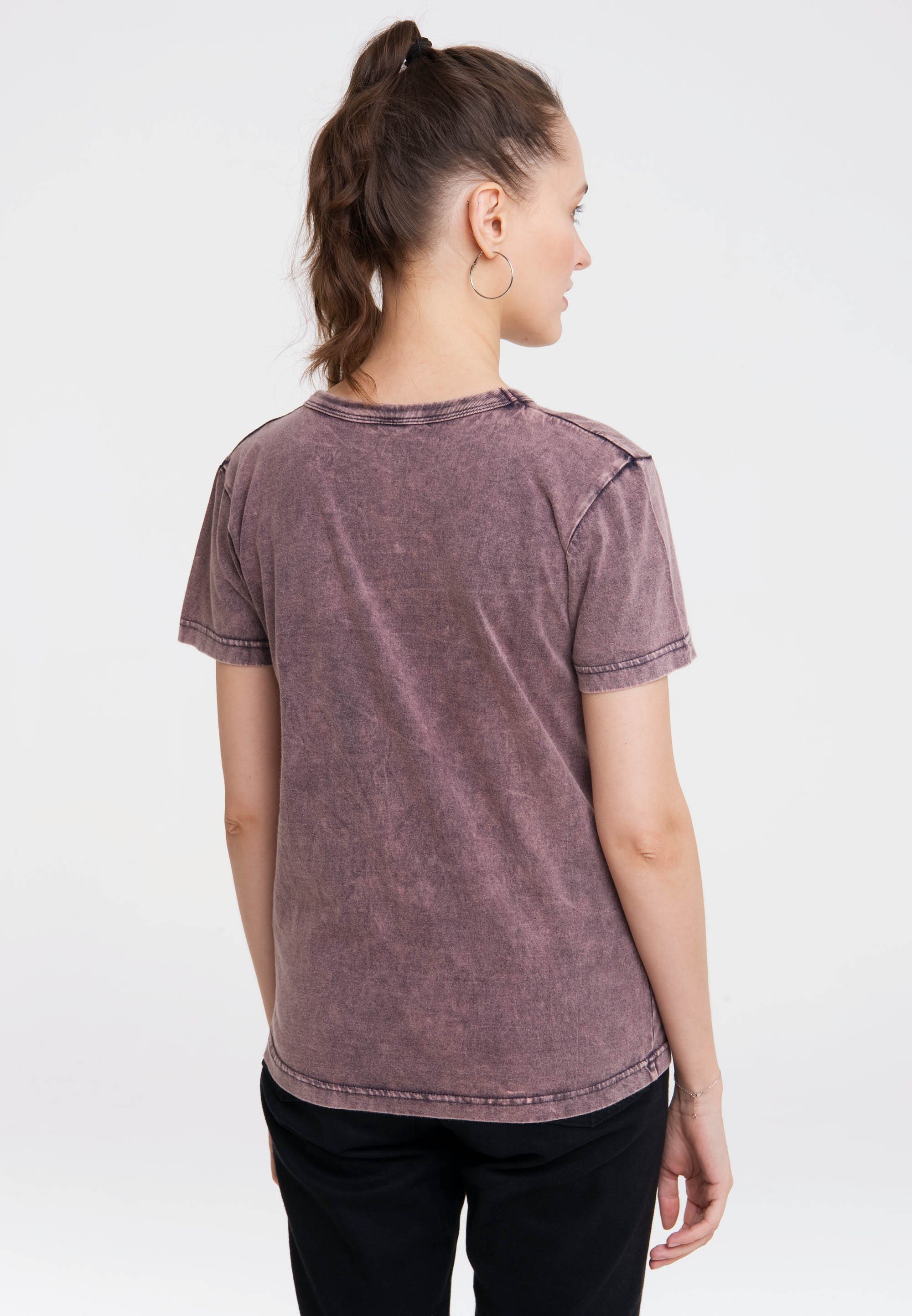 kleine violett LOGOSHIRT Print Der Maulwurf lizenziertem mit T-Shirt