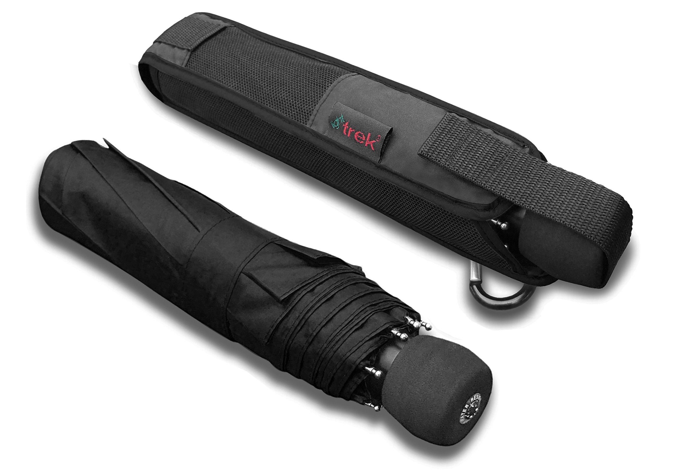 EuroSCHIRM® Taschenregenschirm light trek, mit integriertem Kompass schwarz