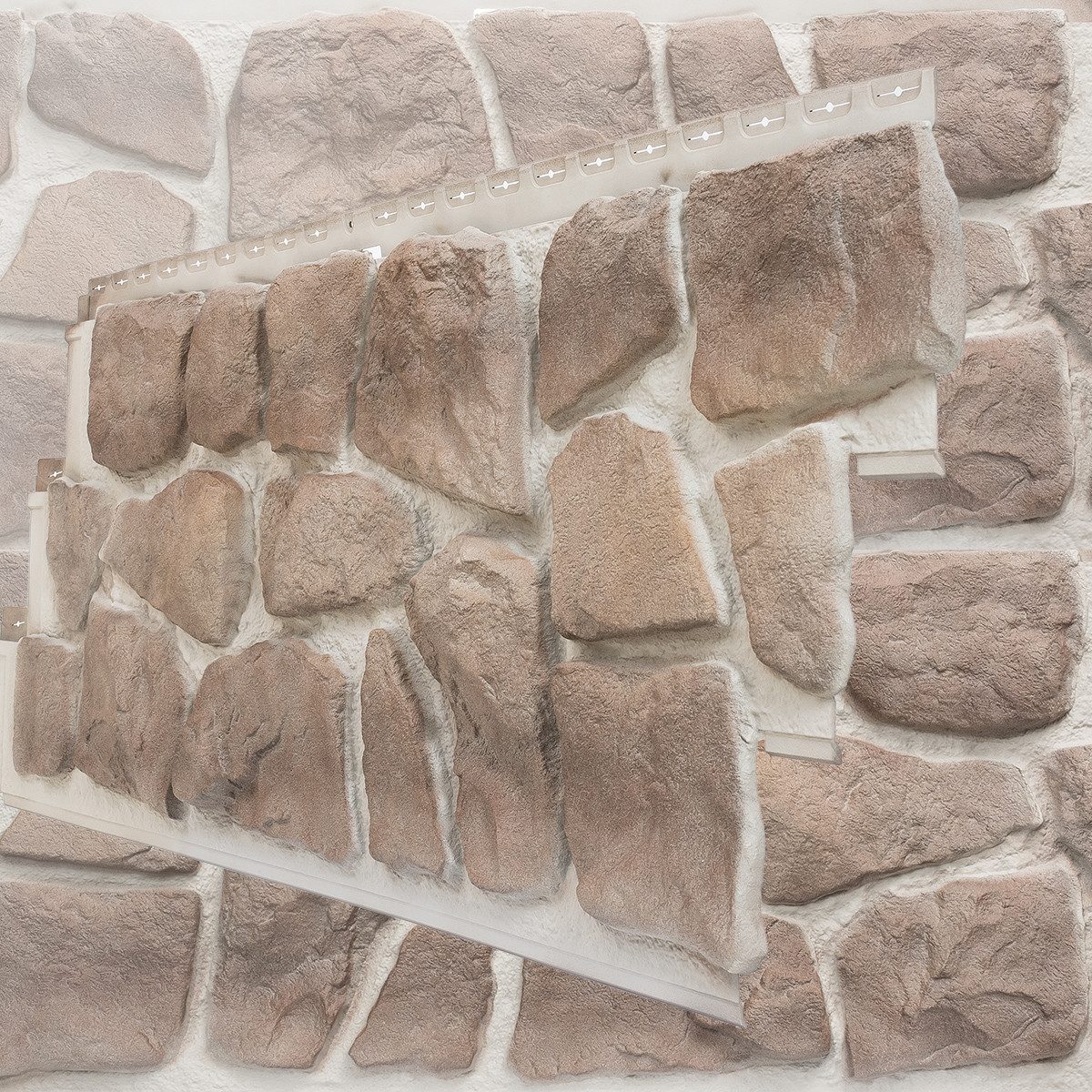 NOVIK Verkleidungspaneel NovikStone FS Platte 127x48cm 10 St. 4,65qm Feldstein erdig, BxL: 48,58x127,00 cm, 0,46 qm, (Karton mit 10 Platten, 4,61 qm) Wandverkleidung mit 3-D-Effekt, problemlose Montage, Felssteinoptik