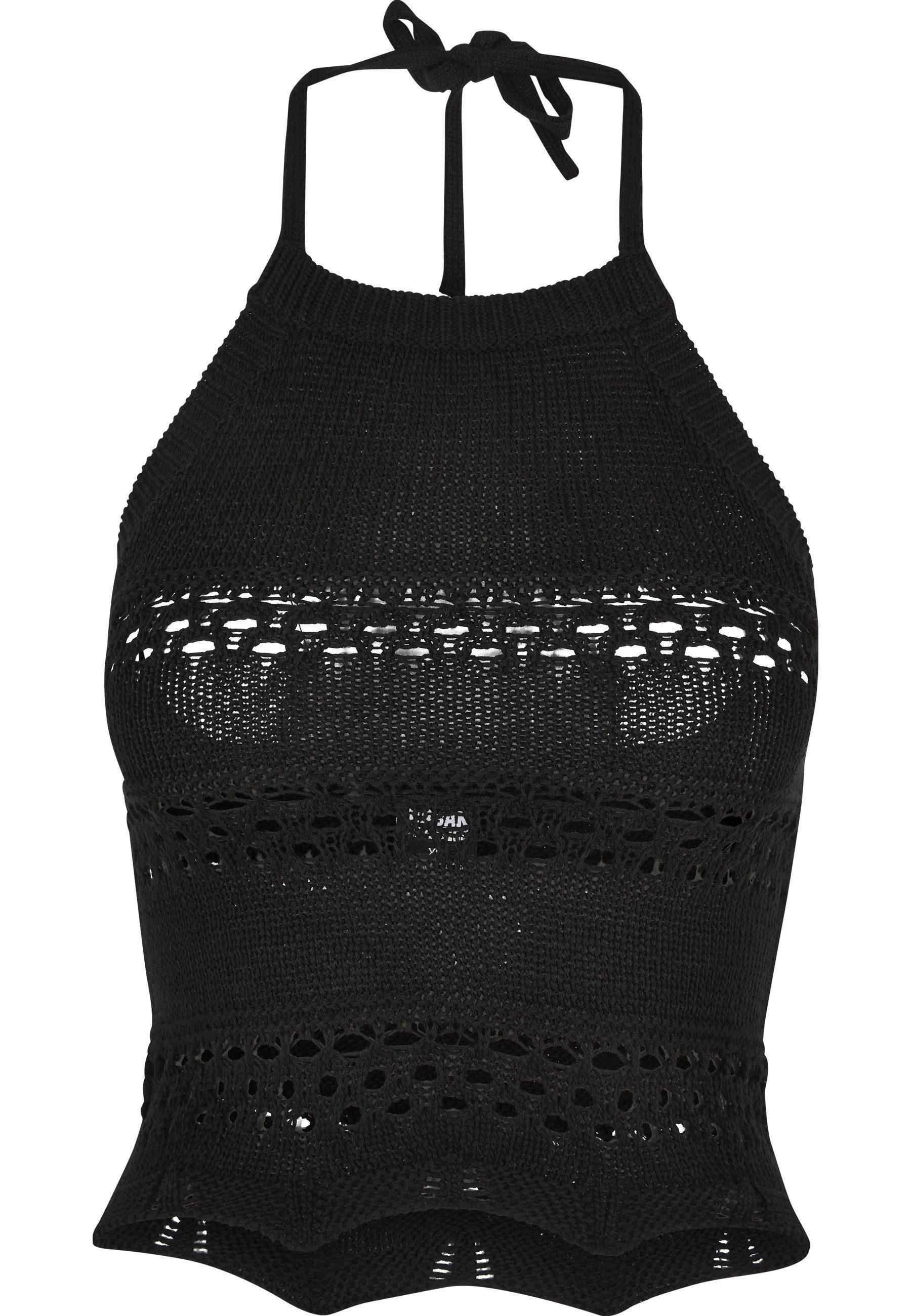 URBAN CLASSICS Tanktop Urban Classics Damen Ladies Short Crochet Knit Neckholder Top (1-tlg)