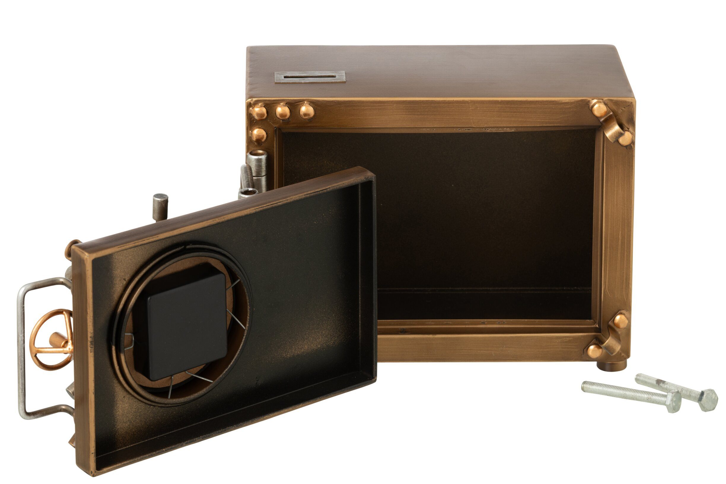 MF Tischuhr Tischuhr Tresor Design Metall Gold Vault Time