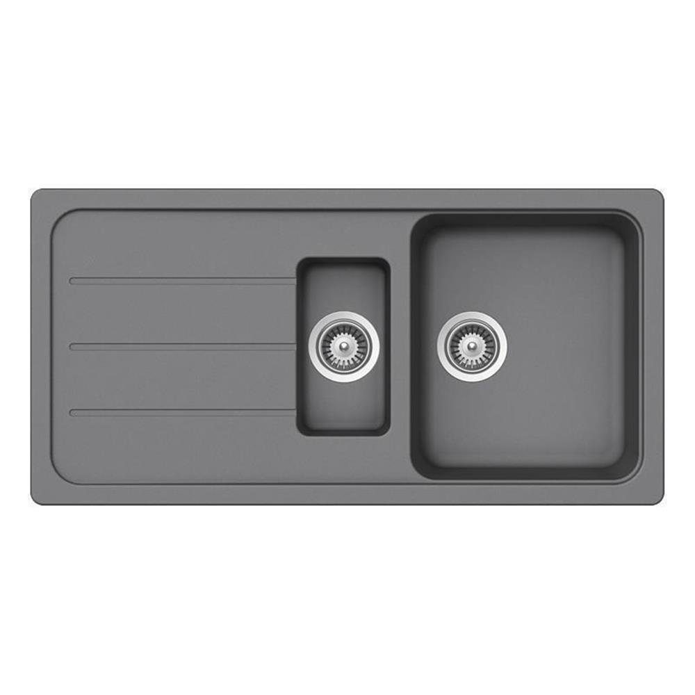 PEPO Schwarze Unterbauspüle Mit Glasspüler – 58,4x35,6x22,9 Cm, 16 Gauge