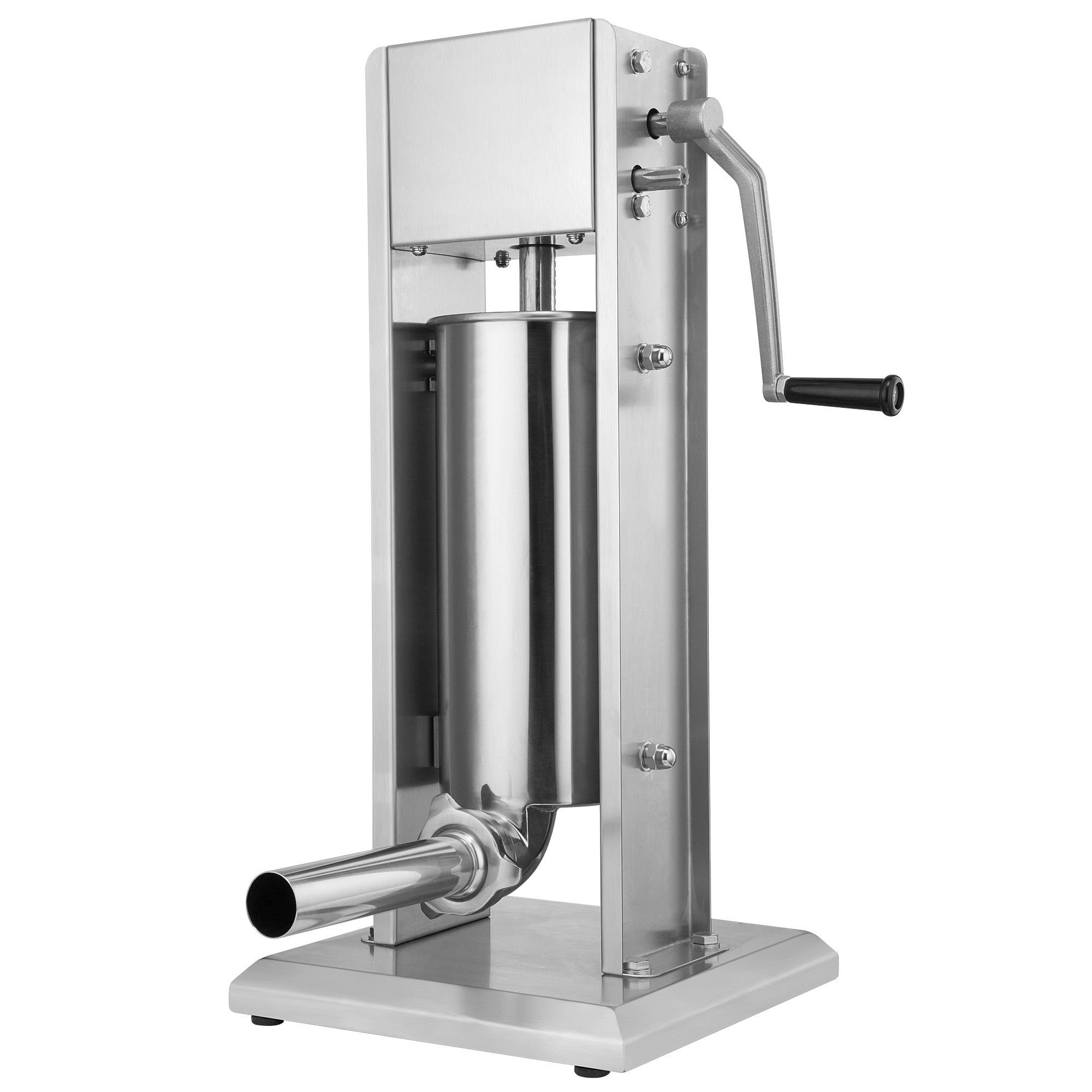 Zelsius Wurstfüllaufsatz Profi Wurstfüllmaschine, 5 Liter, silber, Edelstahl Wurstfüller