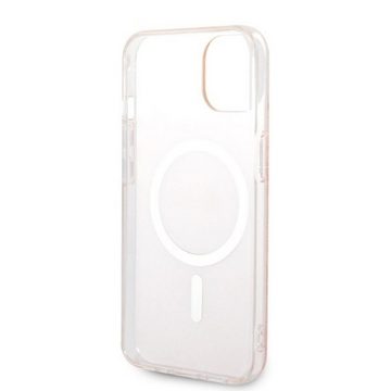 Guess Handyhülle GUESS Schutzhülle für Apple iPhone 14 Plus Hard Case 4G Print MagSafe Cover Etui Rosa