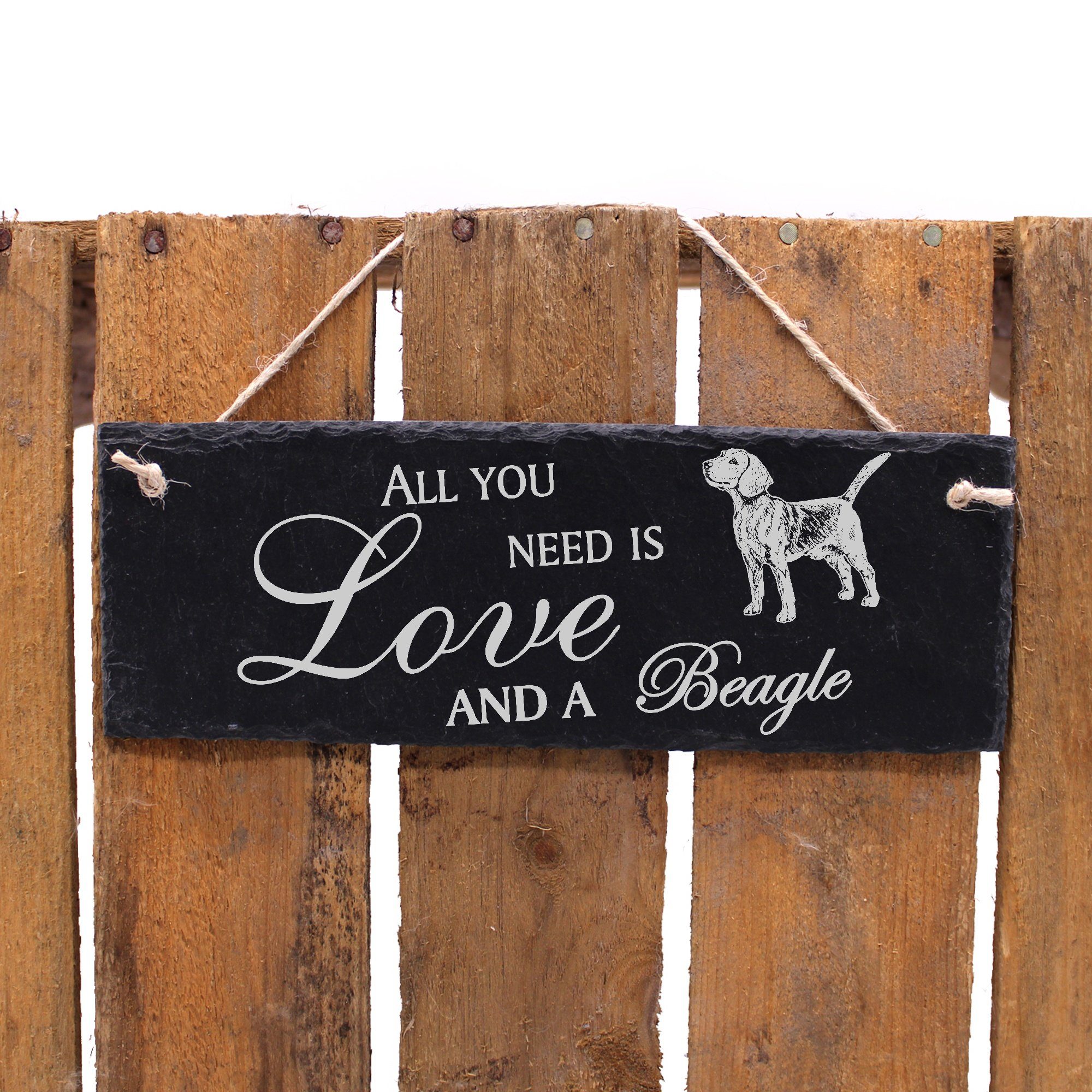 Dekolando Hängedekoration Beagle 22x8cm Love Beagle you need is and All a