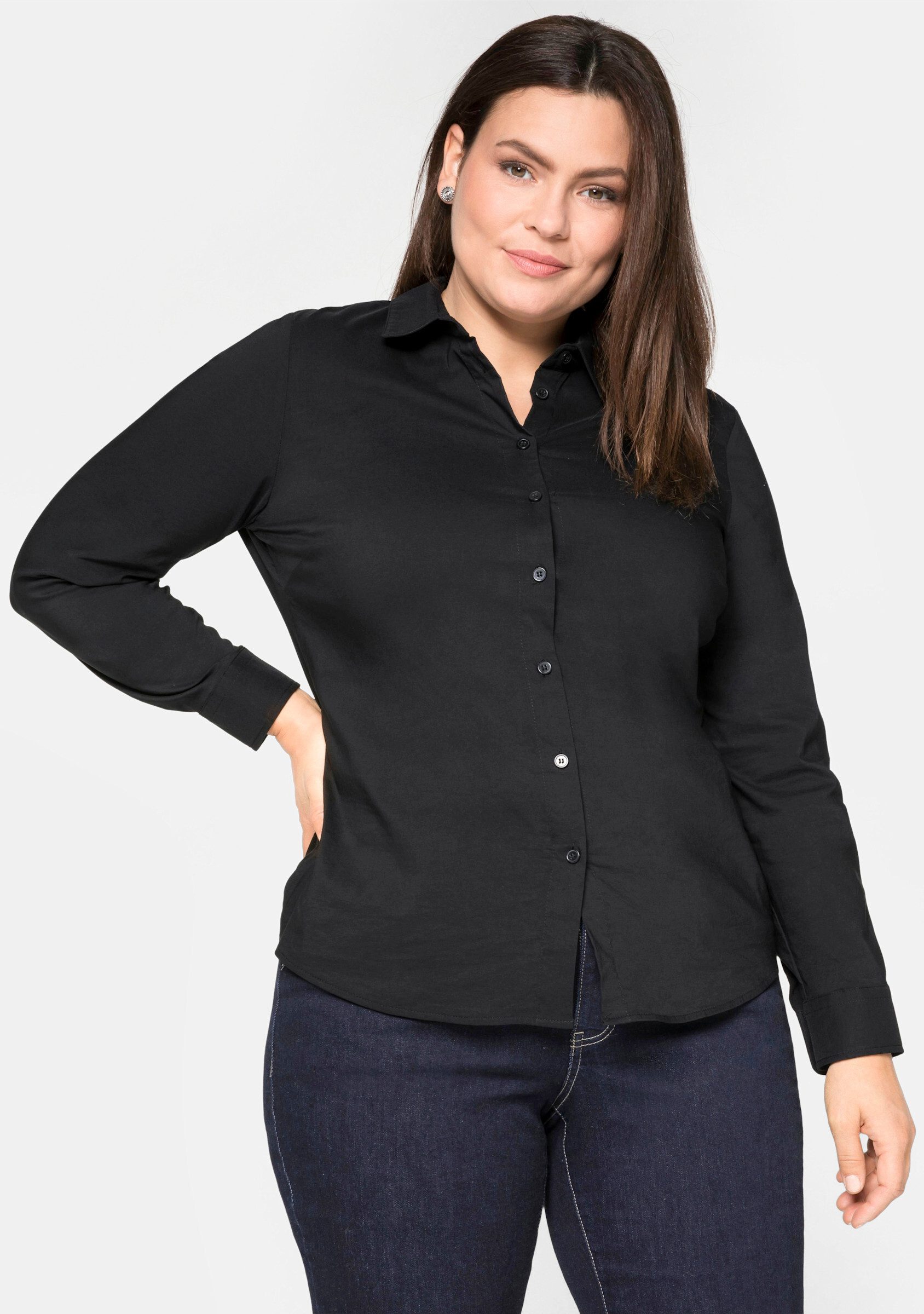 Sheego Klassische Bluse Stretchbluse . günstig online kaufen