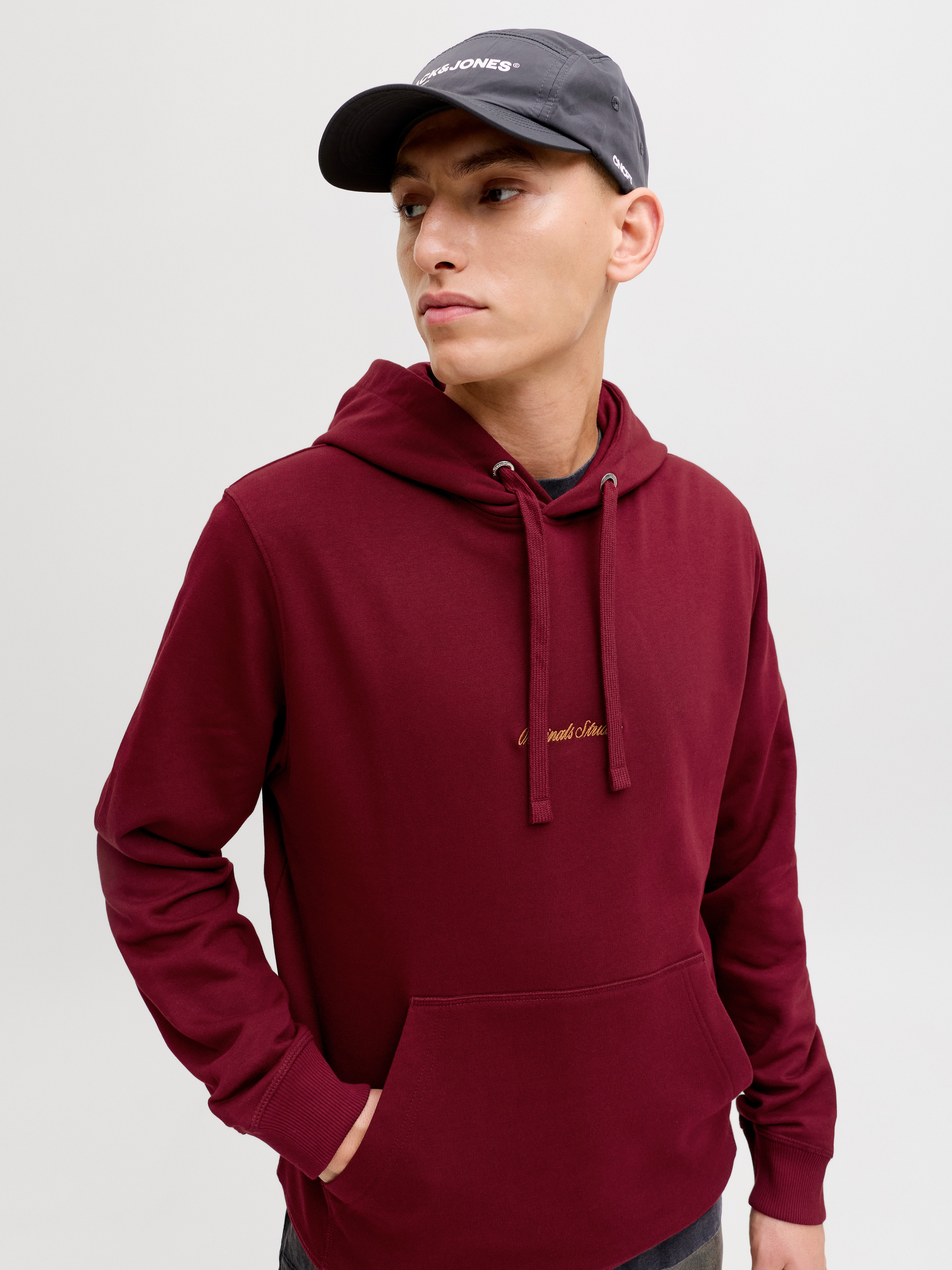 Jack & Jones Kapuzensweatshirt JORNORREBRO EMB SWEAT HOOD NOOS mit Logo Print