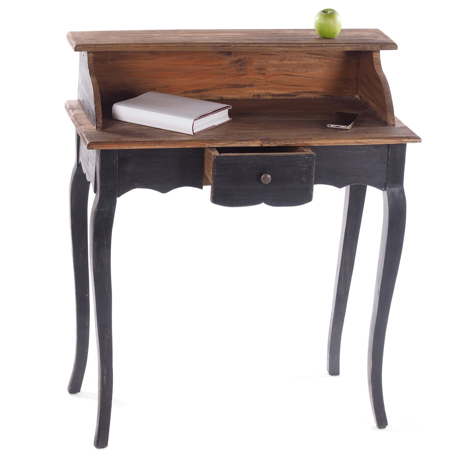 DESIGN DELIGHTS Sekretär MASSIVHOLZ SEKRETÄR NAPOLEON 92x80cm(HxB), Massivholz Schreibtisch