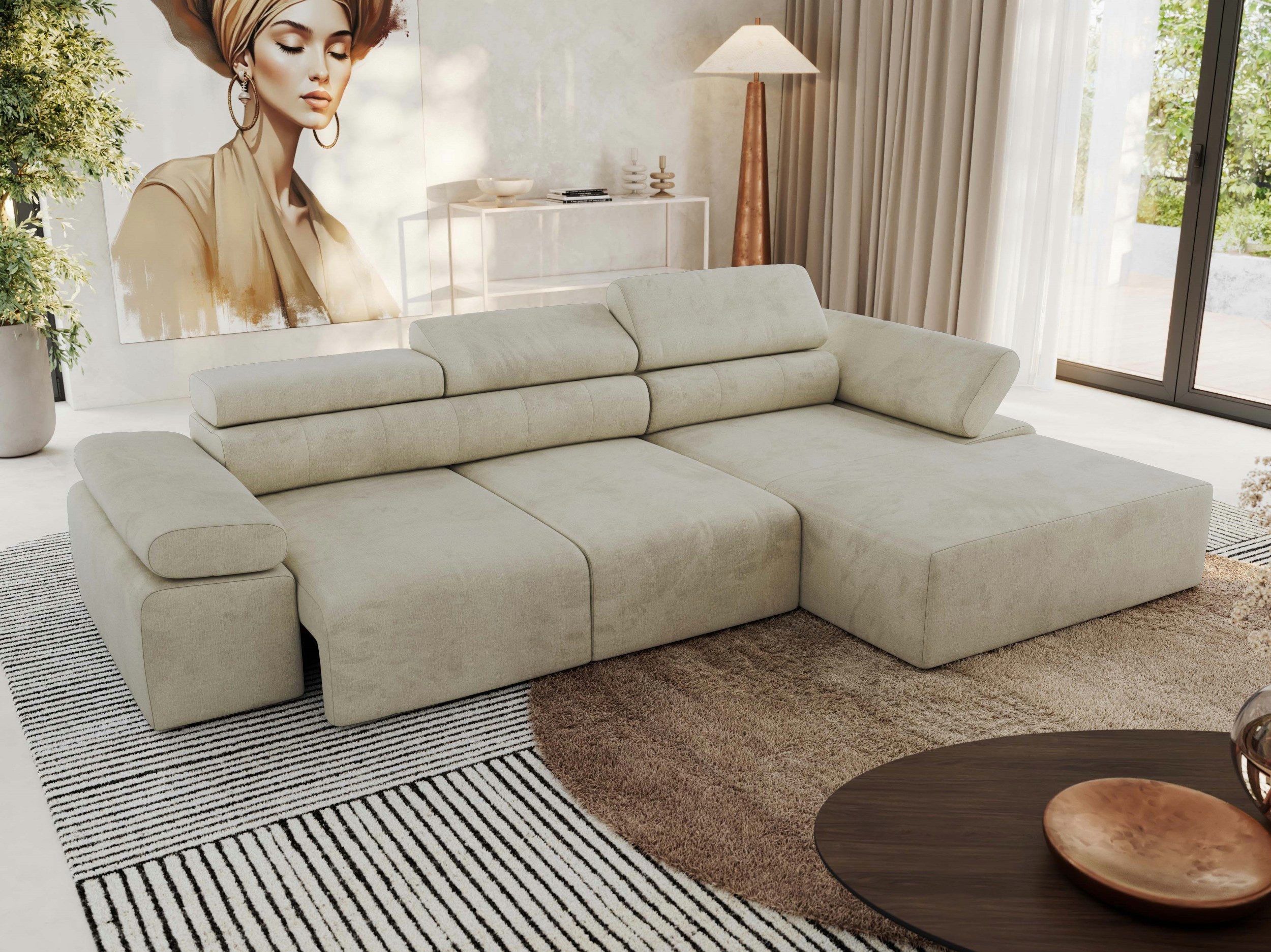 Ecksofa mit Sitzvorzug Rilasso ¦ beige ¦ Maße (cm): B: 296 H: 66 Polstermöb günstig online kaufen