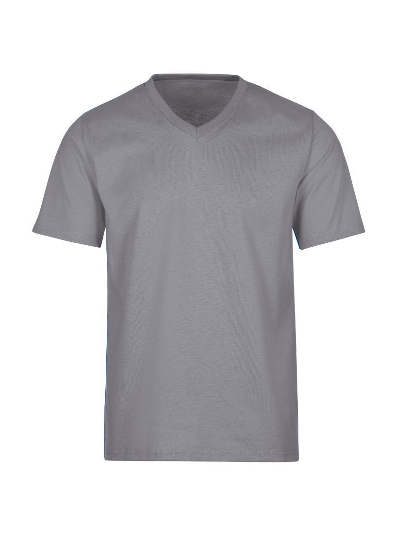 Baumwolle DELUXE Trigema cool-grey T-Shirt TRIGEMA V-Shirt