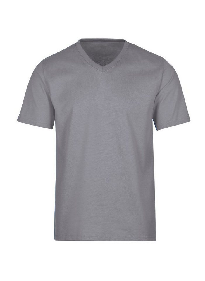 T-Shirt Baumwolle, Trigema TRIGEMA Klassischer Unisex V-Shirt Schnitt DELUXE