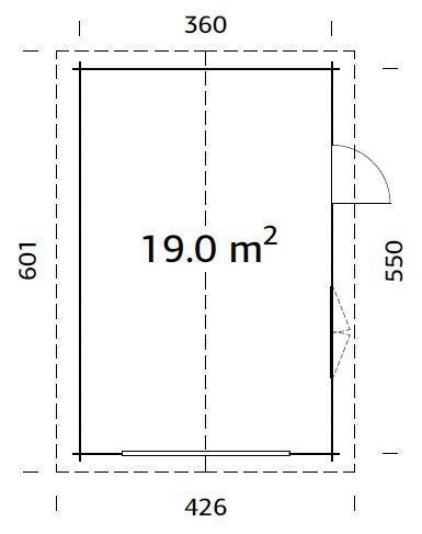 Palmako Garage Irene/Roger, BxTxH: 426x598x276 cm, ohne Tor, hellbraun