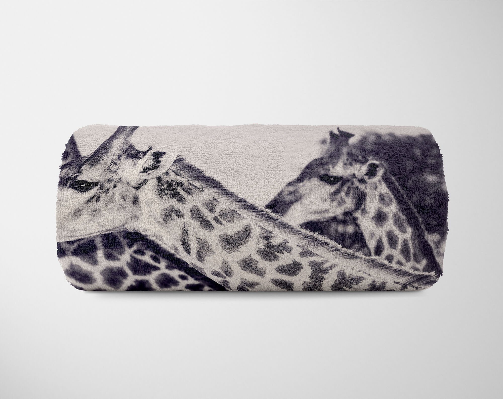 Tiermotiv Baumwolle-Polyester-Mix Strandhandtuch Kuscheldecke Art mit W, Handtuch Handtuch Schwarz Handtücher Sinus (1-St), Giraffen Saunatuch